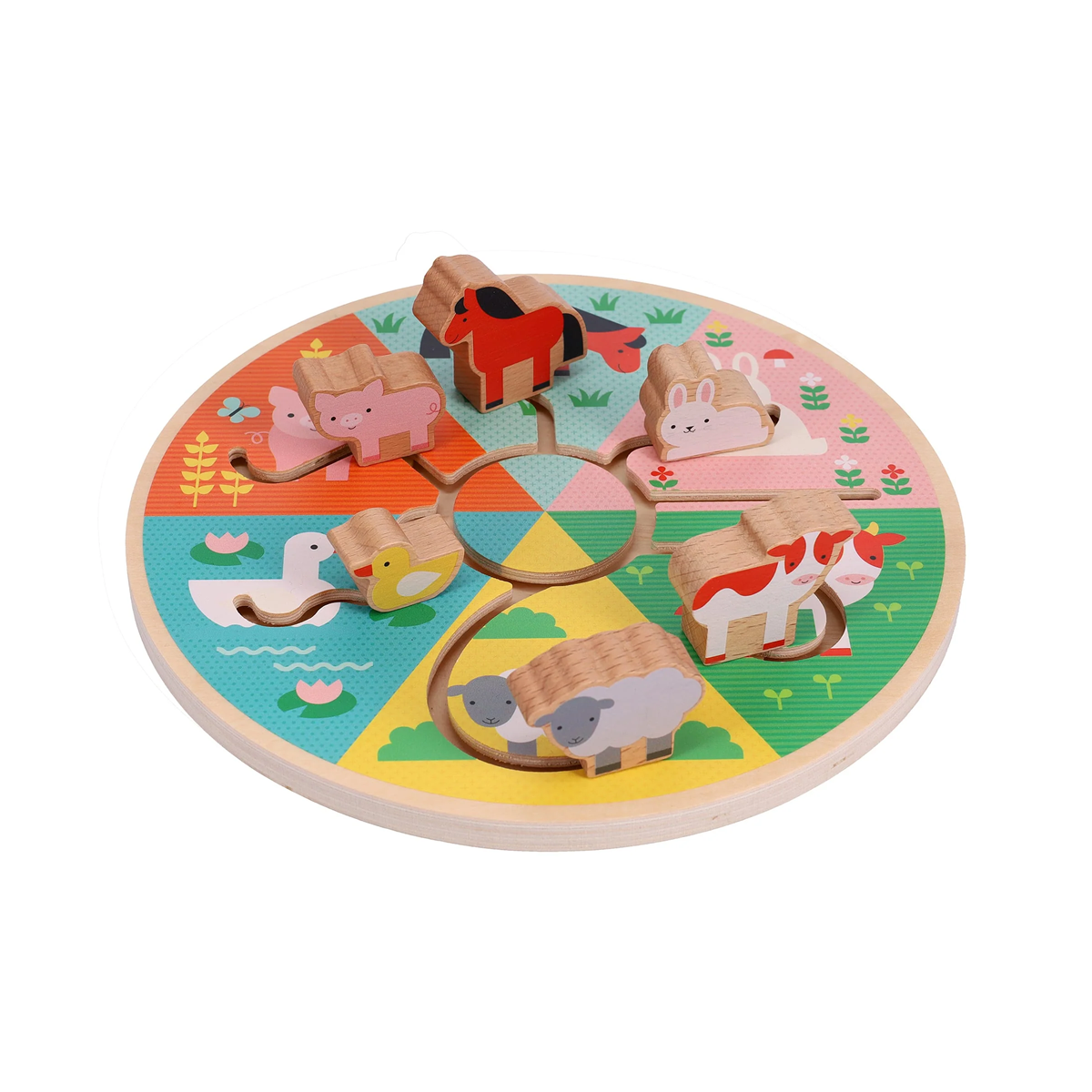 Jucarie cu labirint - Farm Animals - Petit Collage