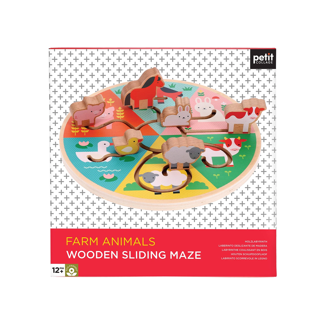 Jucarie cu labirint - Farm Animals - Petit Collage