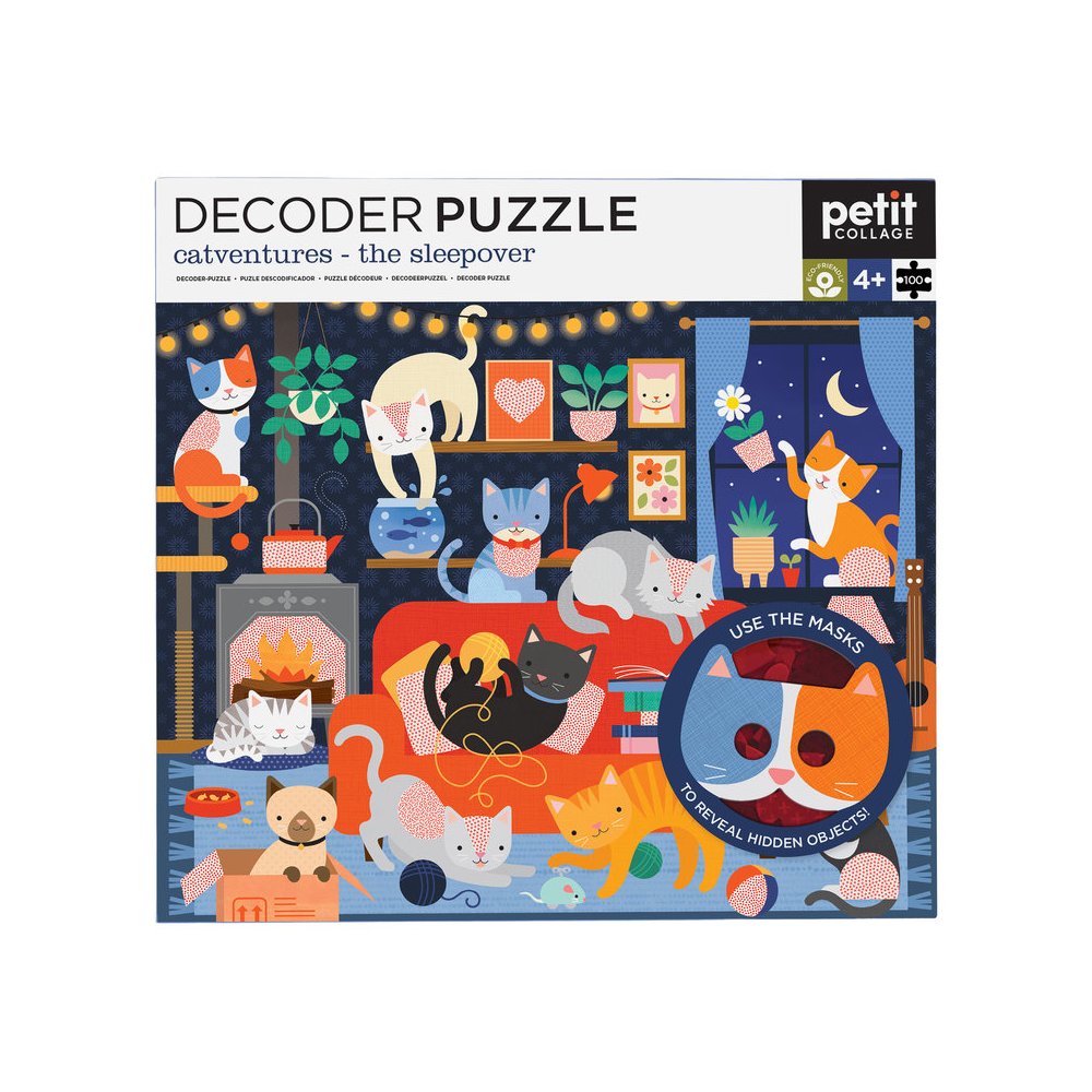 Puzzle pentru decodat, 100 piese - Catventures - Petit Collage