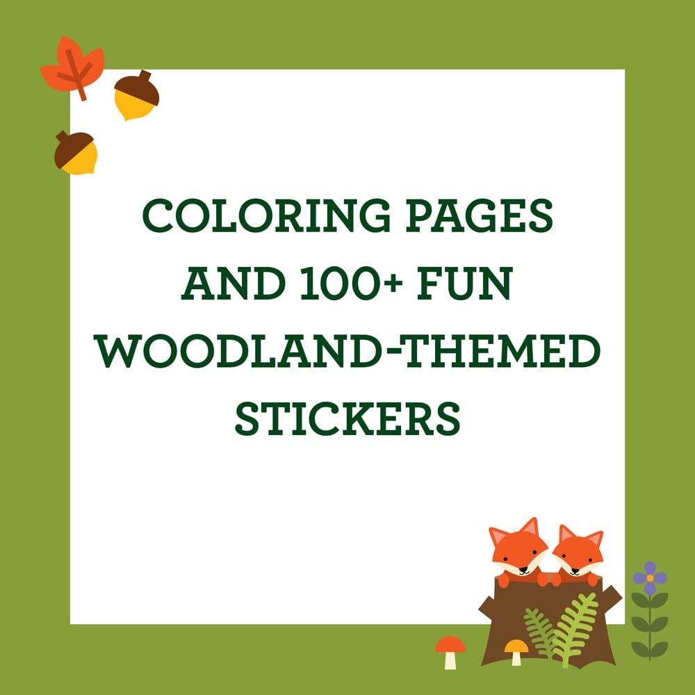 Carte de colorat + stickere - Woodland - Petit Collage