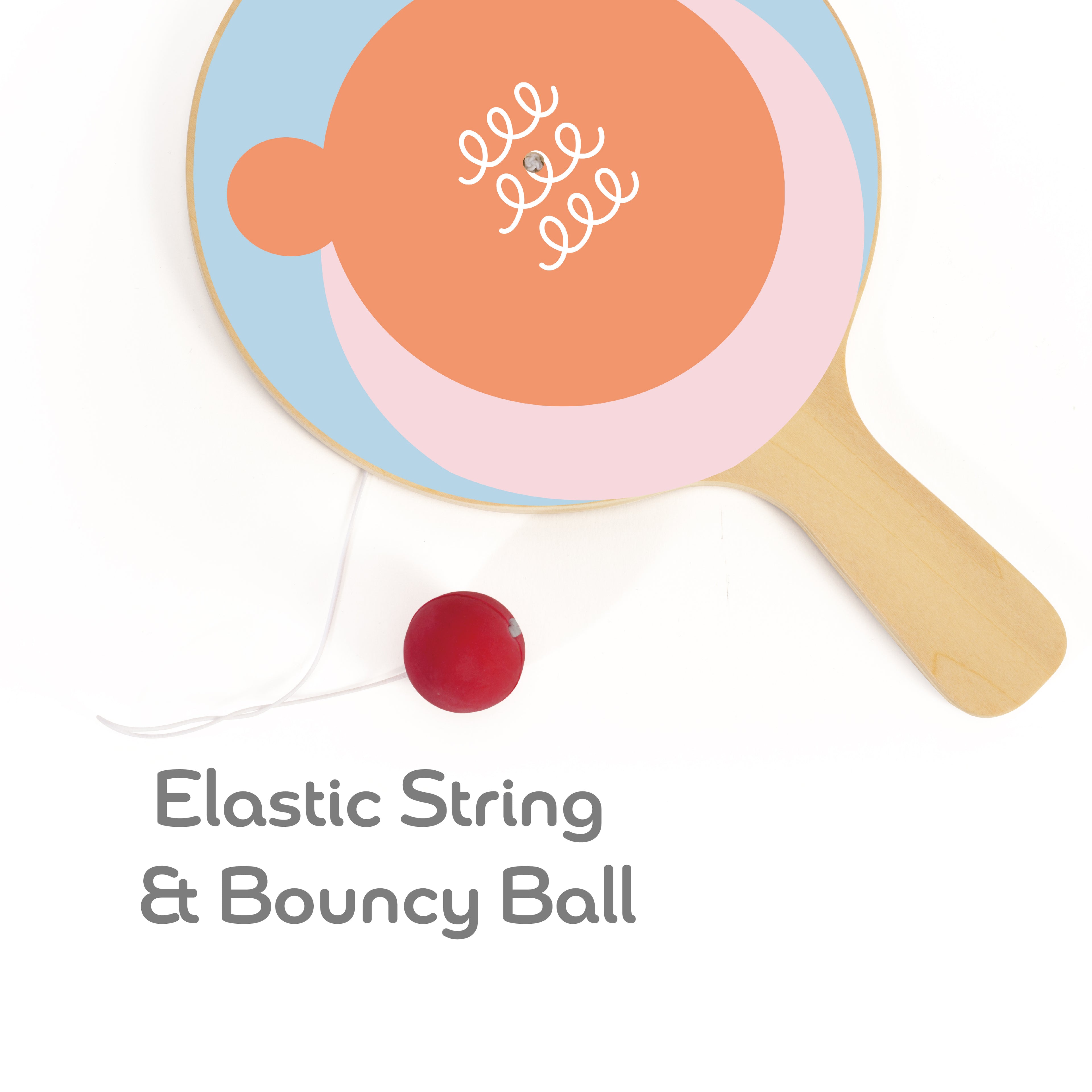 Joc Sportiv din lemn, Paletă cu Minge Elastică - Paddle Ball - Classic World