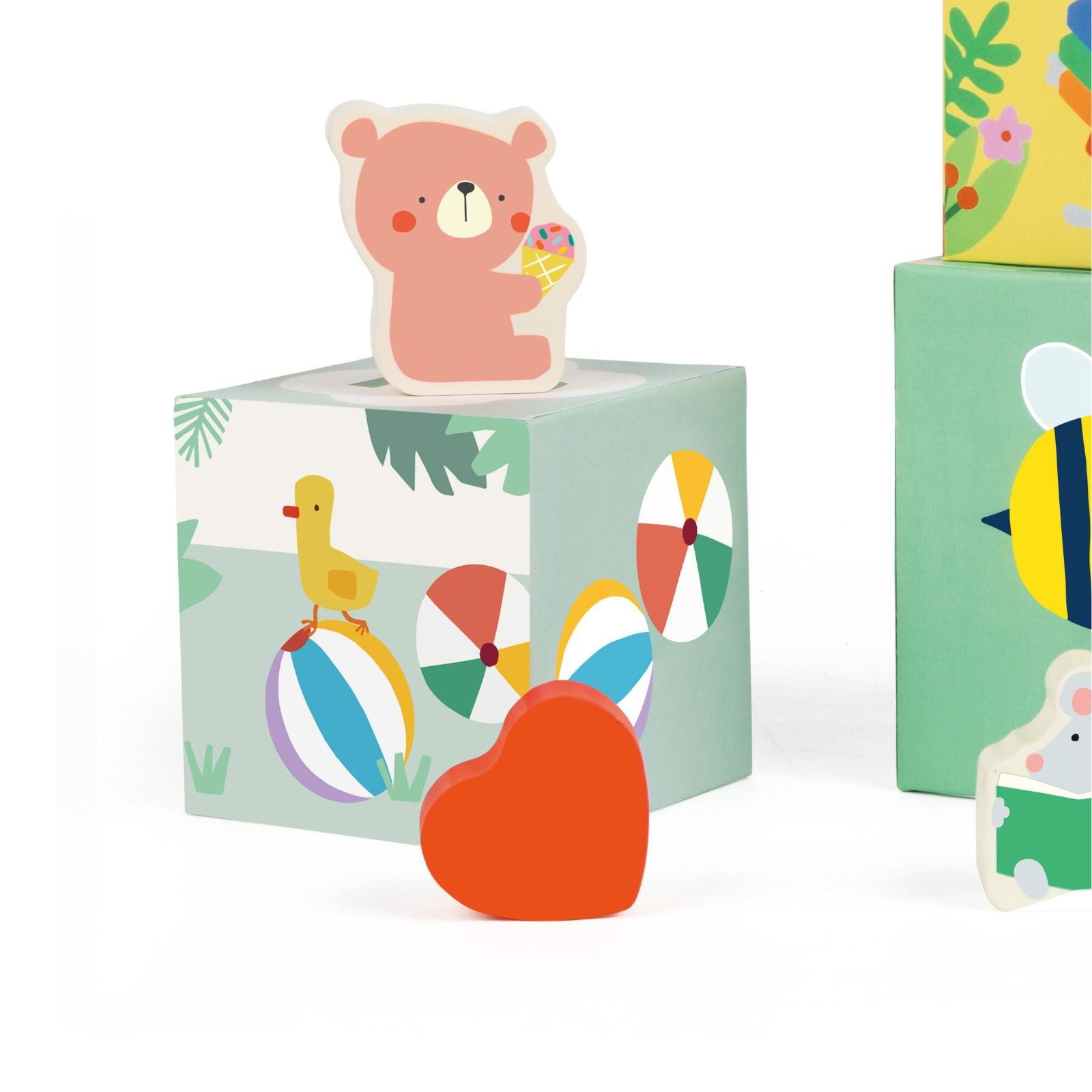 Cuburi educative din carton pentru Stivuire & Sortare - Forest - Classic World