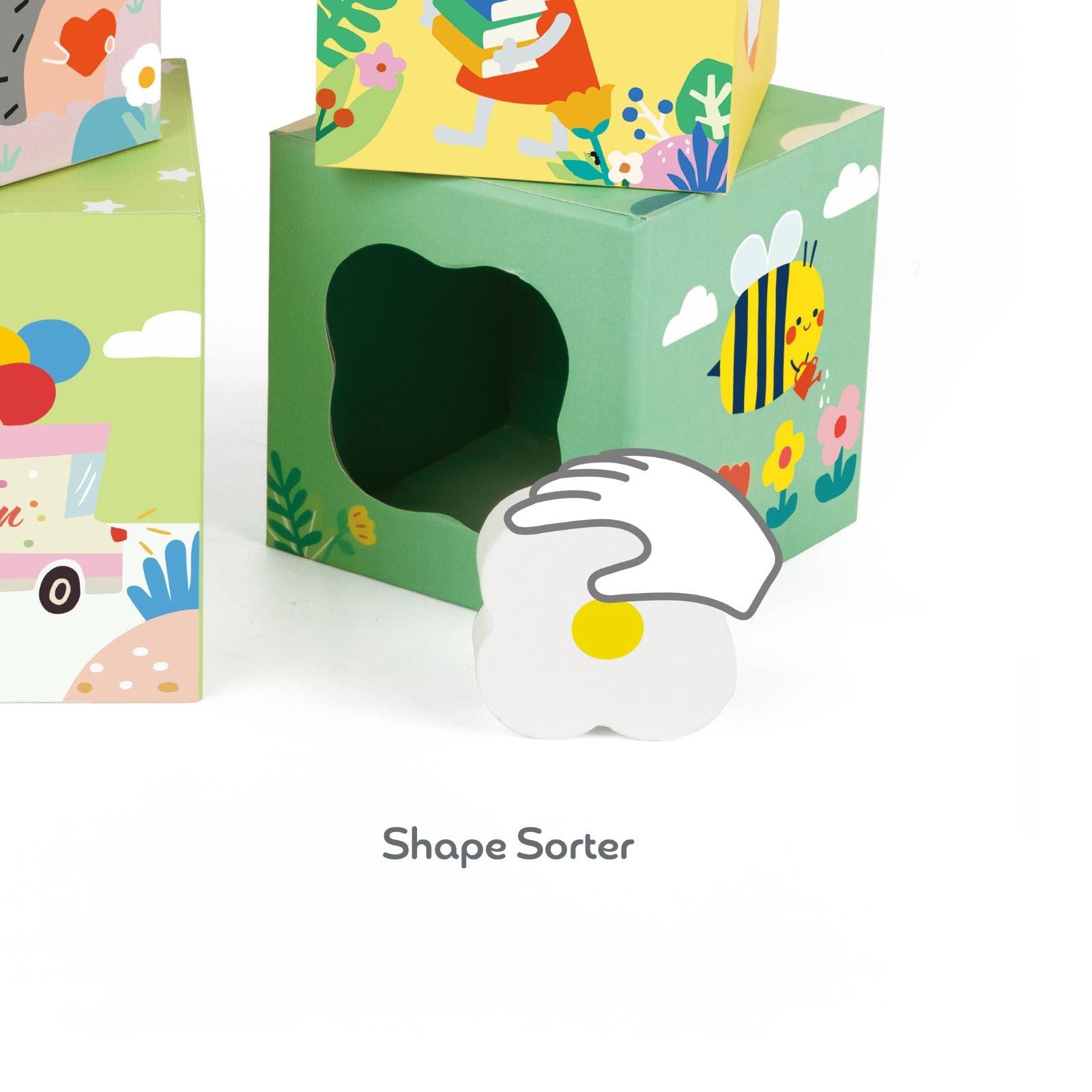 Cuburi educative din carton pentru Stivuire & Sortare - Forest - Classic World