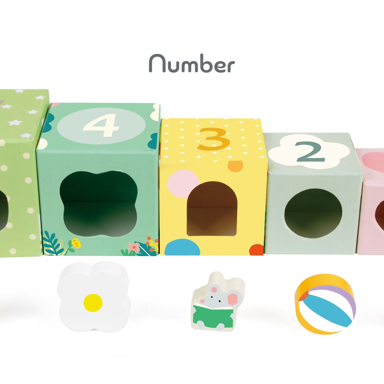Cuburi educative din carton pentru Stivuire & Sortare - Forest - Classic World