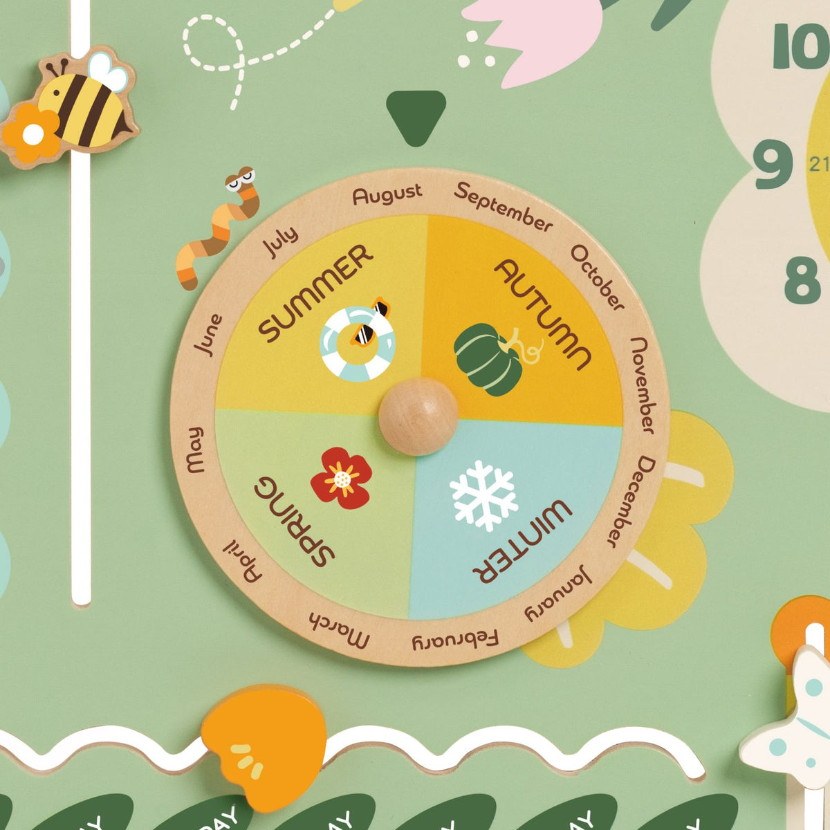 Calendar educativ din lemn - Vintage - Classic World