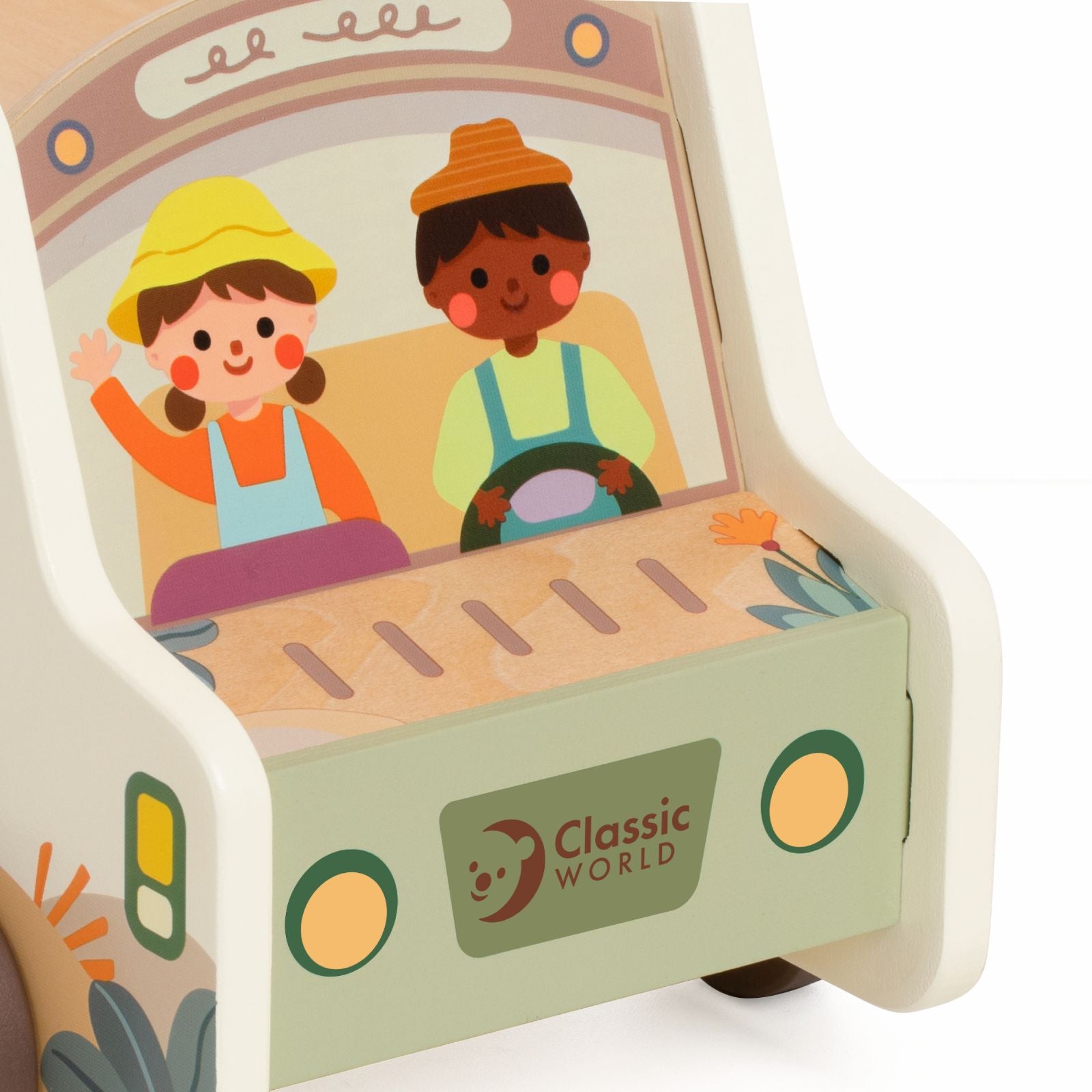Camion Safari din lemn, Sortator & Figurine animăluțe - Prairie Adventurer - Classic World