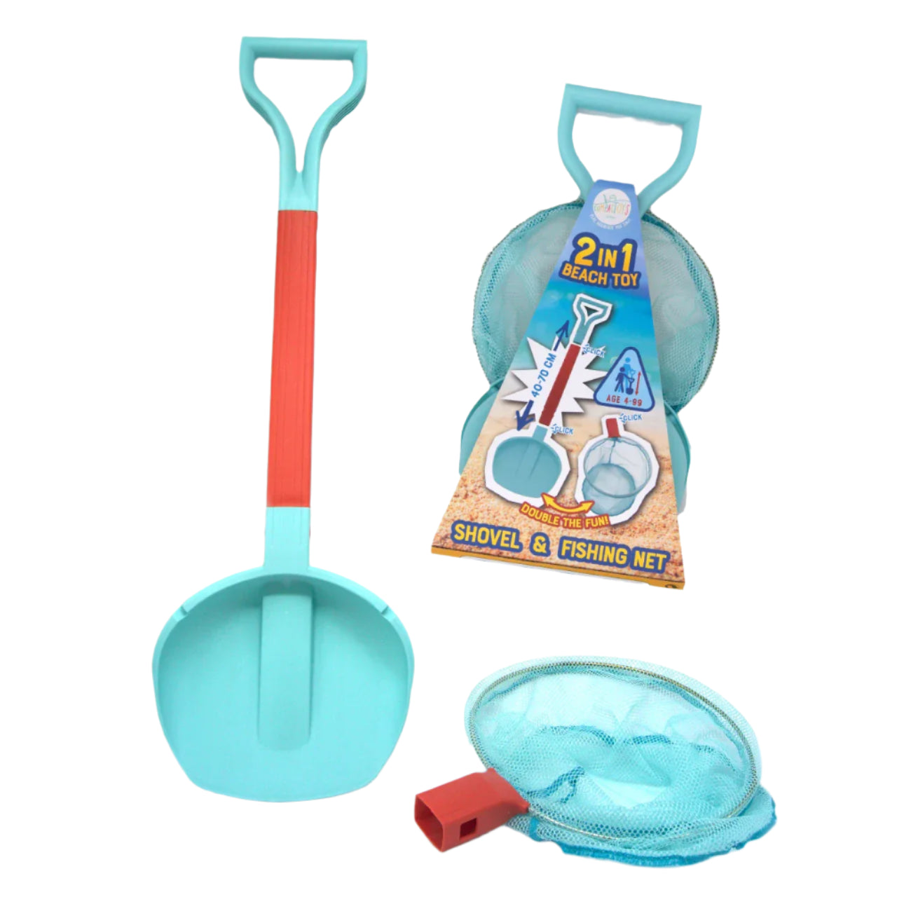 Jucarie 2 in 1 pentru plaja - Shovel & Fishing Net - compacToys
