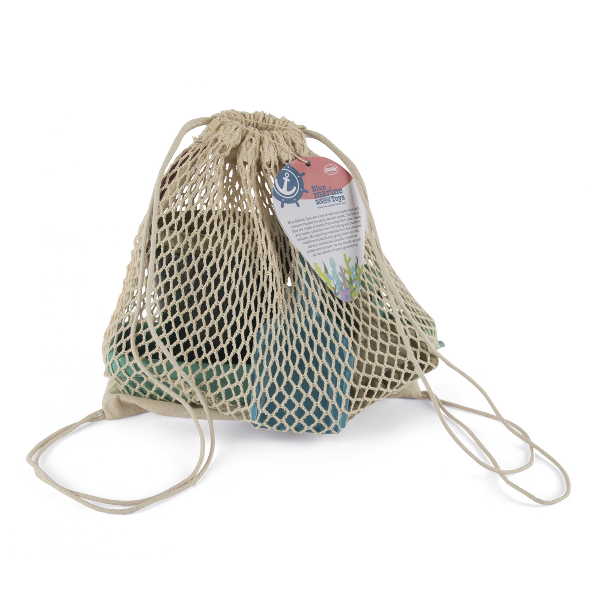 Set jucarii de plaja cu barca, 5 piese - Blue Marine Toys - Dantoy