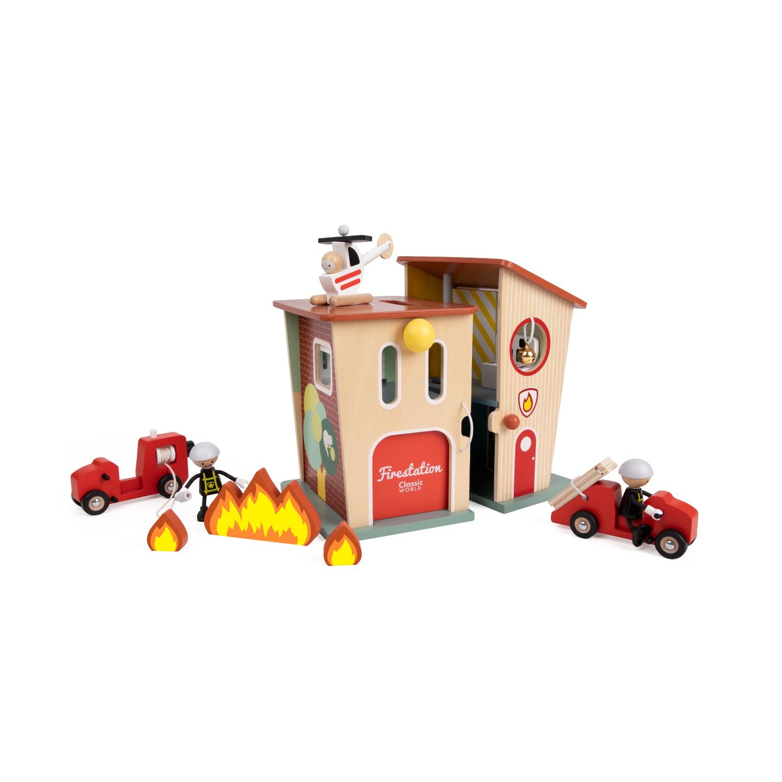 Set de joacă din lemn, Stație de Pompieri - Fire Station - Classic World