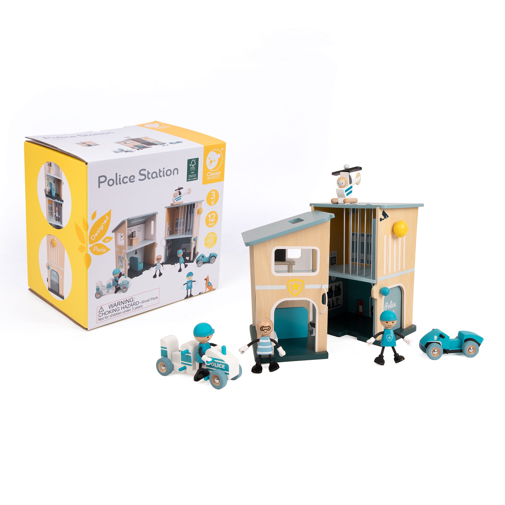 Set de joacă din lemn, Secție de Poliție - Police Station - Classic World