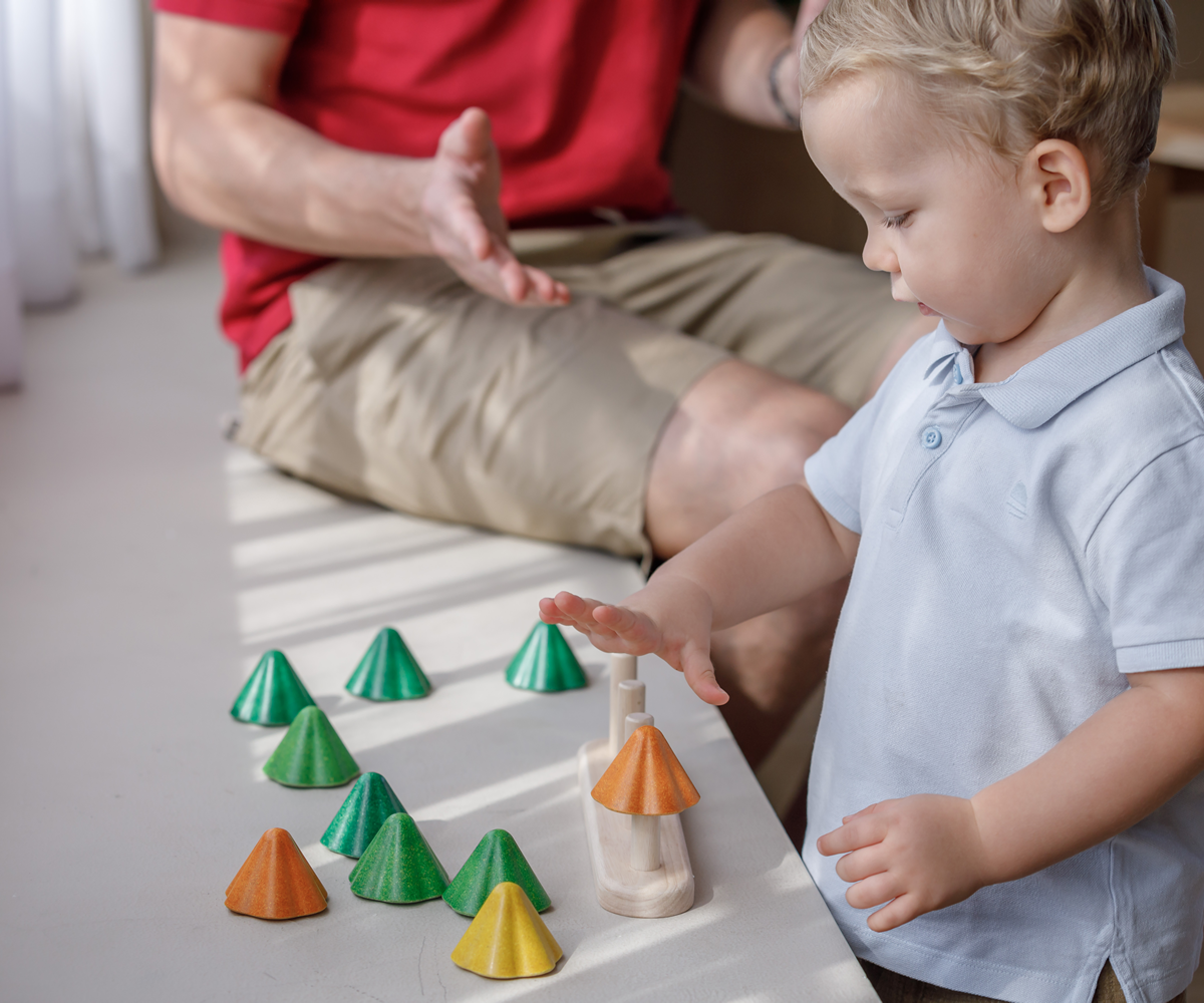 Joc educativ, sorteaza & numara - Trees - Plan Toys