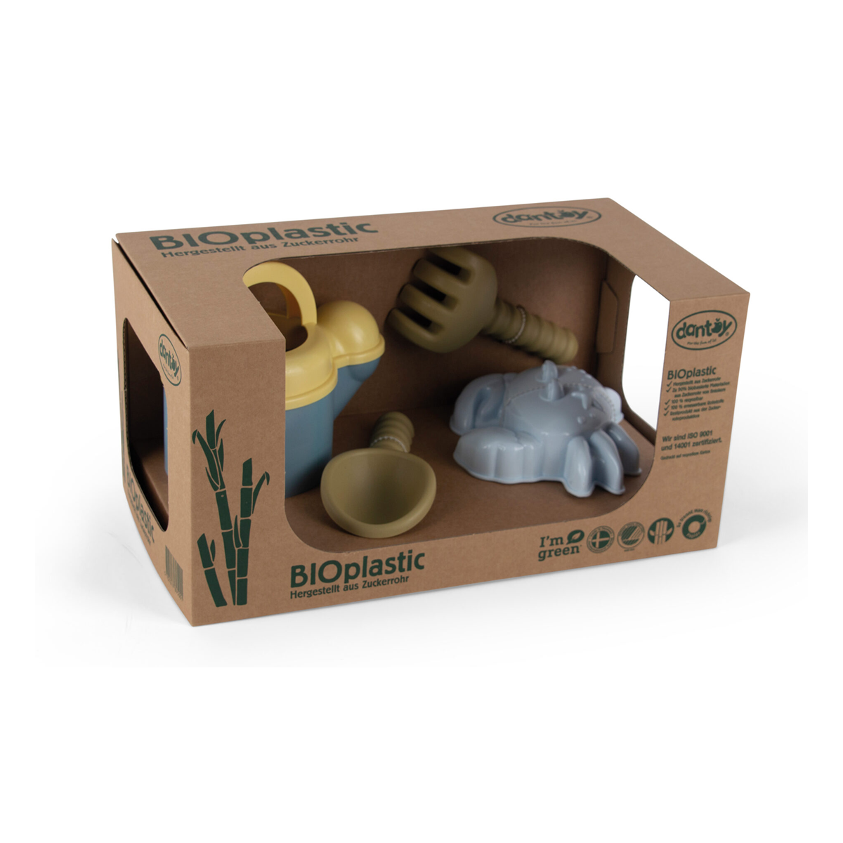 Set Blue cu 4 jucarii de plaja, forma mare de nisip - BIOplastic - Dantoy