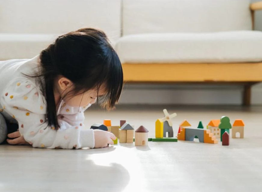 Blocuri din lemn pentru construit - Countryside - Plan Toys