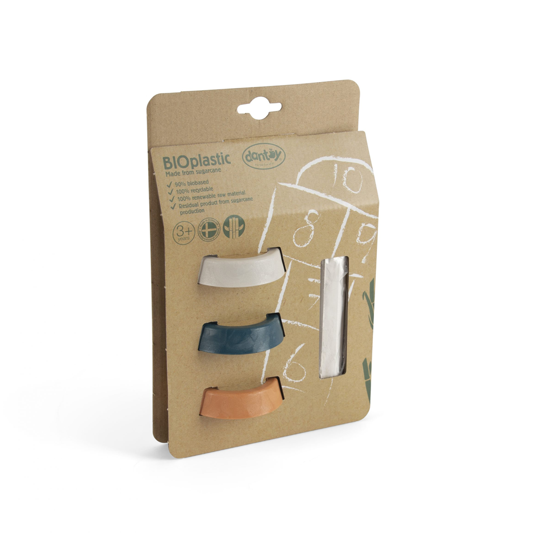 Joc activ - Sotron, set cu 3 discuri si creta - BIOplastic - Dantoy