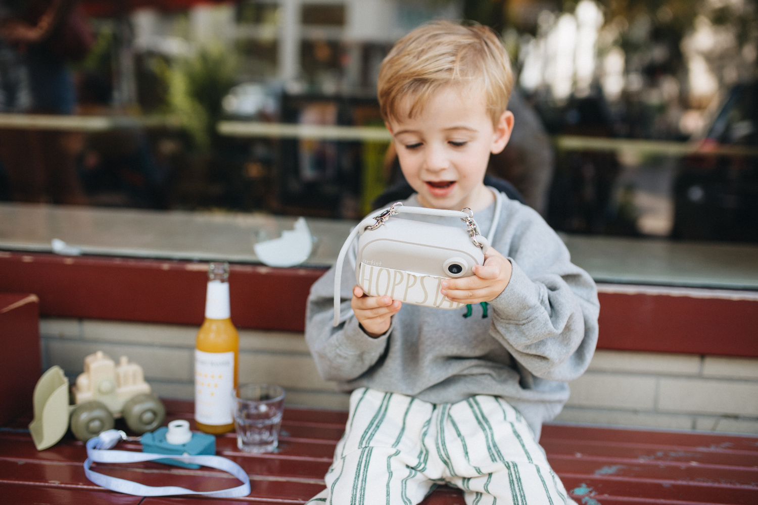 Aparat foto digital pentru copii, printare instant - Artist Cream Oat - Hoppstar