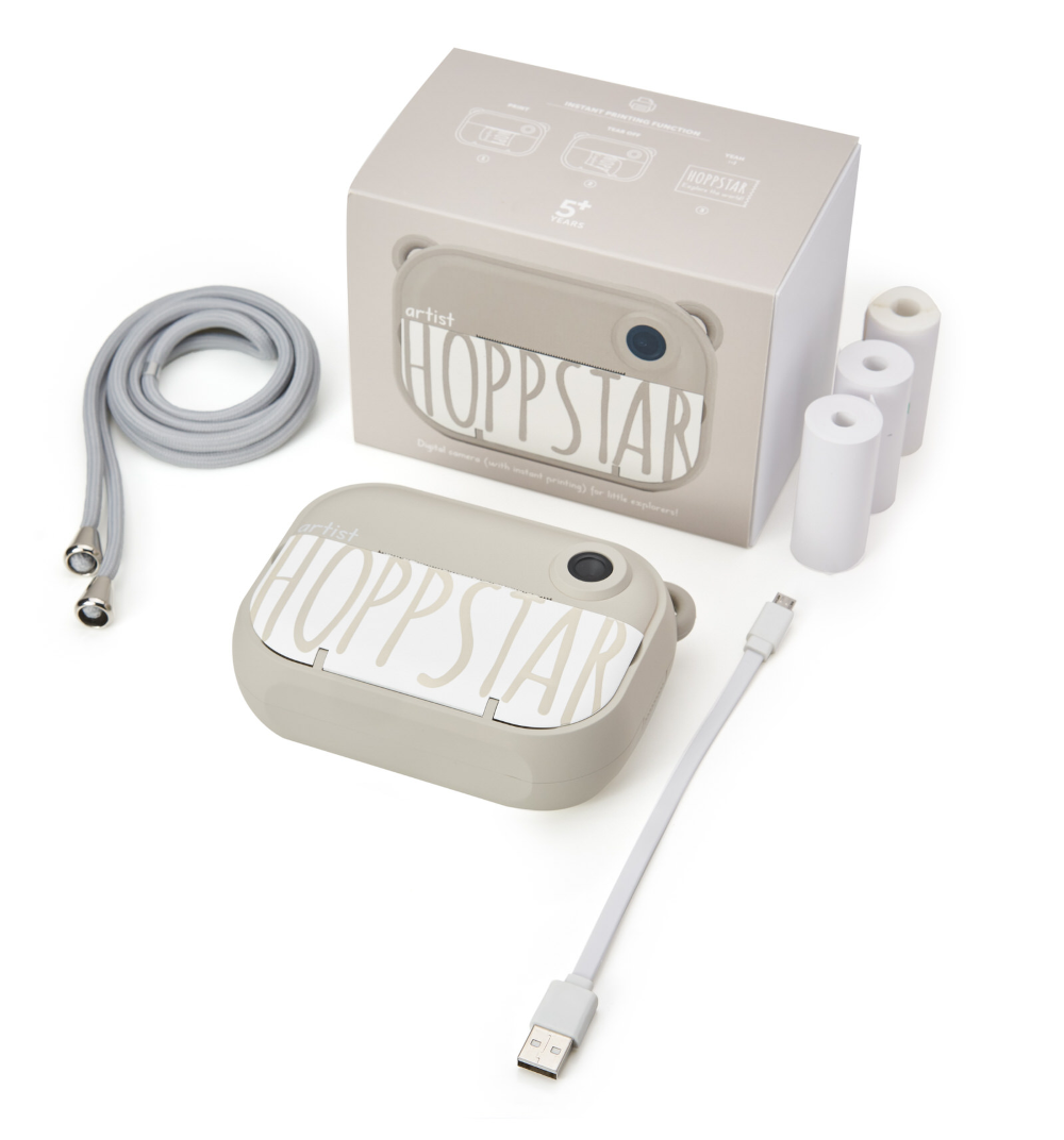 Aparat foto digital pentru copii, printare instant - Artist Cream Oat - Hoppstar
