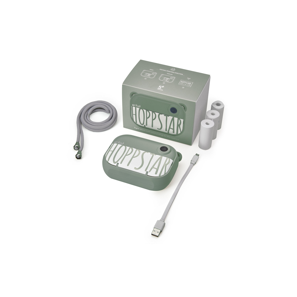 Aparat foto digital pentru copii, printare instant - Artist Green Laurel - Hoppstar