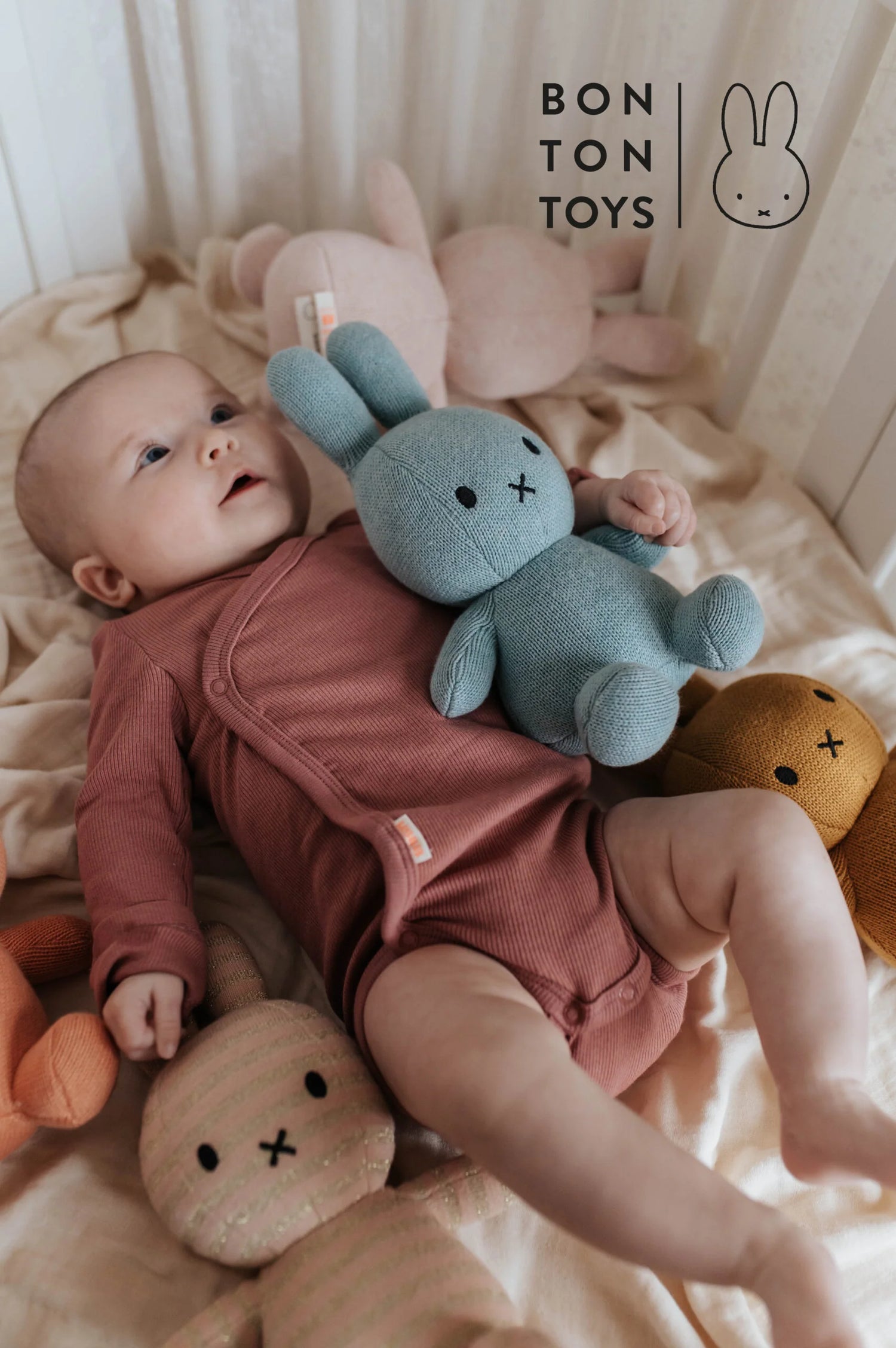 Iepuras din bumbac organic tricotat - Sea - Miffy