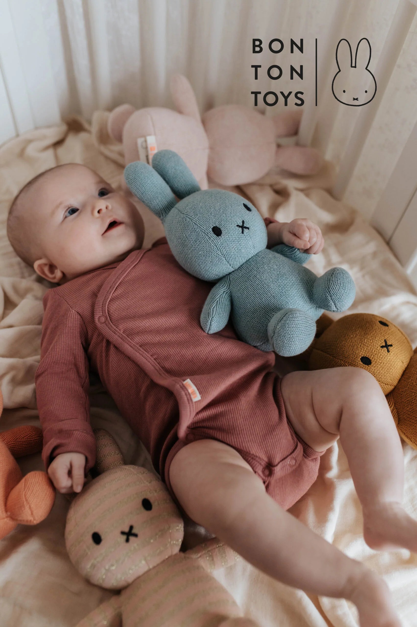 Iepuras din bumbac organic tricotat - Sea - Miffy