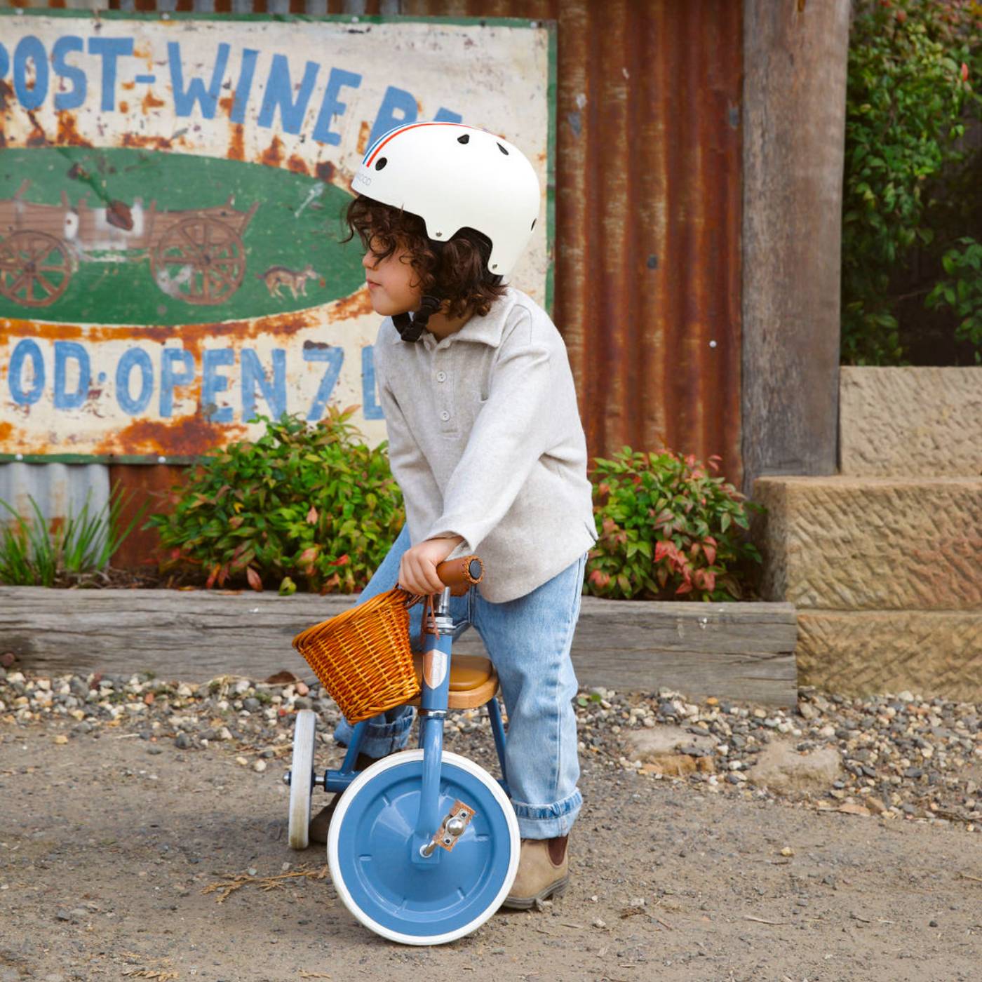 Tricicletă Vintage cu pedale, ghidon reglabil - Blue - BANWOOD