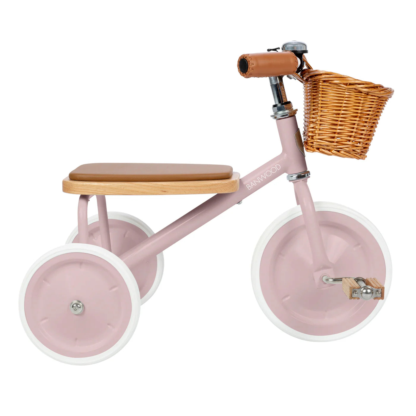 Tricicletă Vintage cu pedale, ghidon reglabil - Dusty Pink - BANWOOD