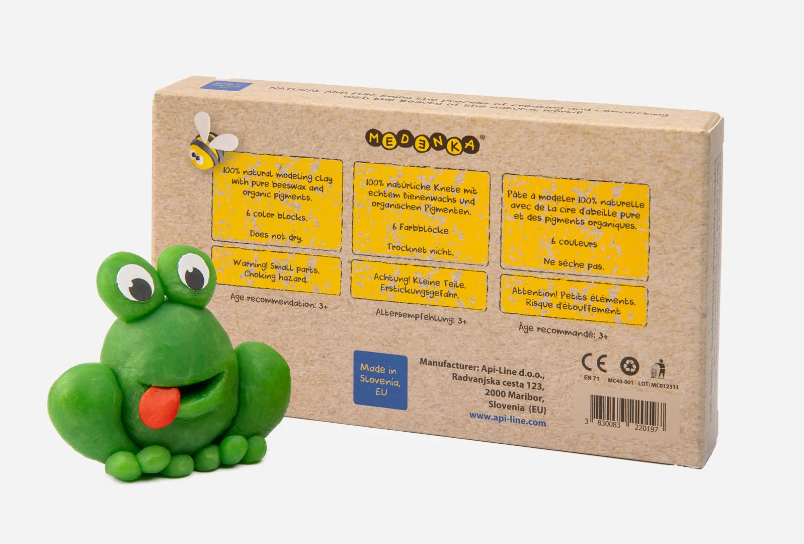 Plastilina naturala din ceara de albine, 6 culori - Medenka