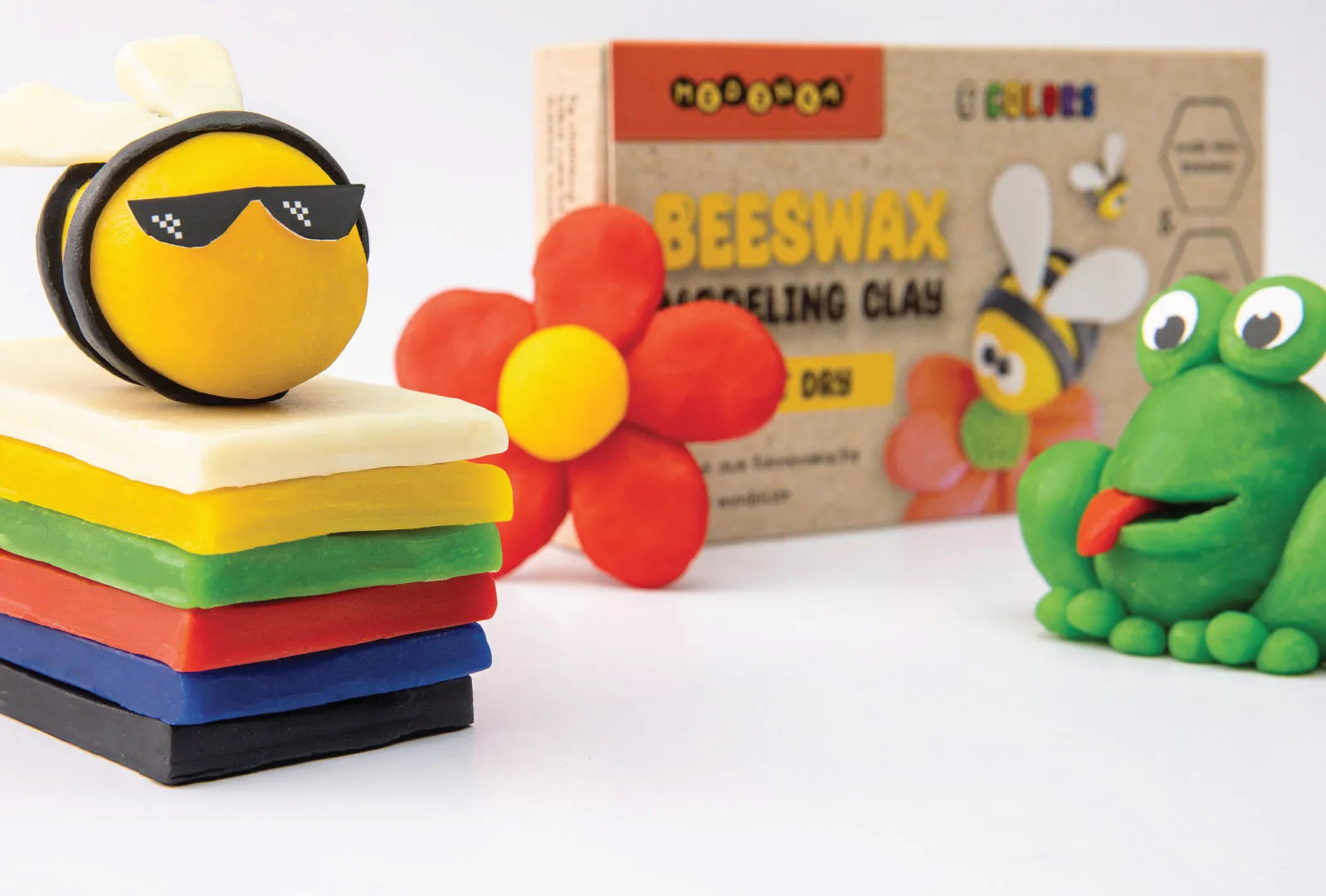 Plastilina naturala din ceara de albine, 6 culori - Medenka