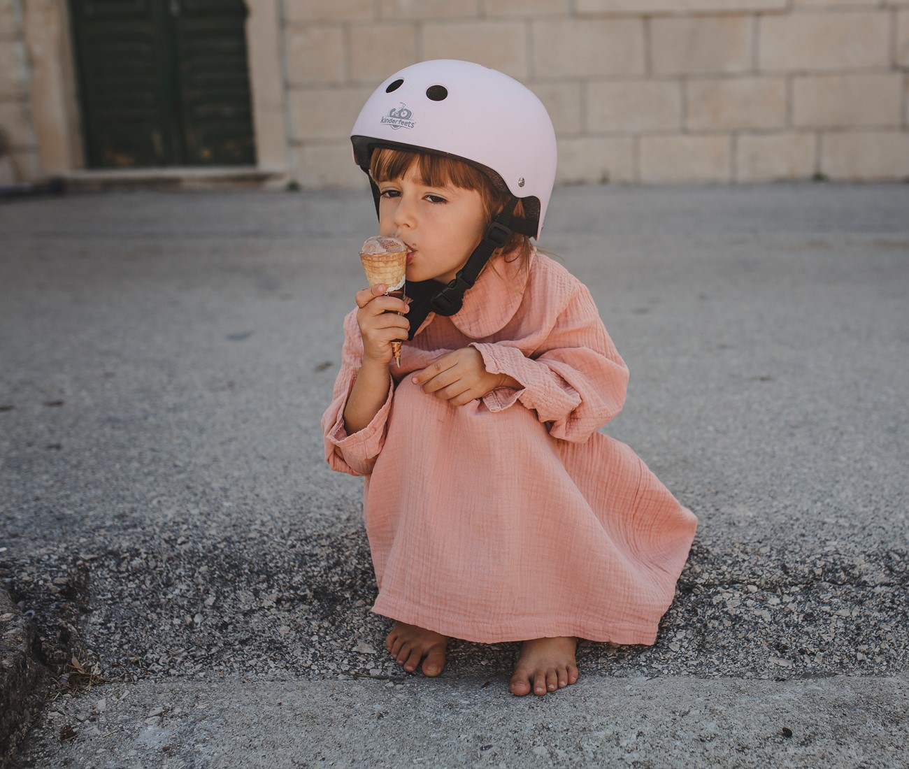 Casca de protectie pentru copii - Matte Rose - Kinderfeets
