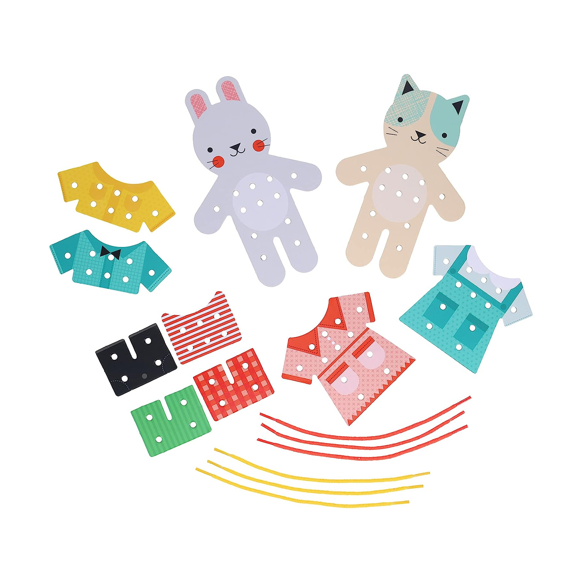 Joc de indemanare prin snuruire - Dress-Up Petit Friends - Petit Collage
