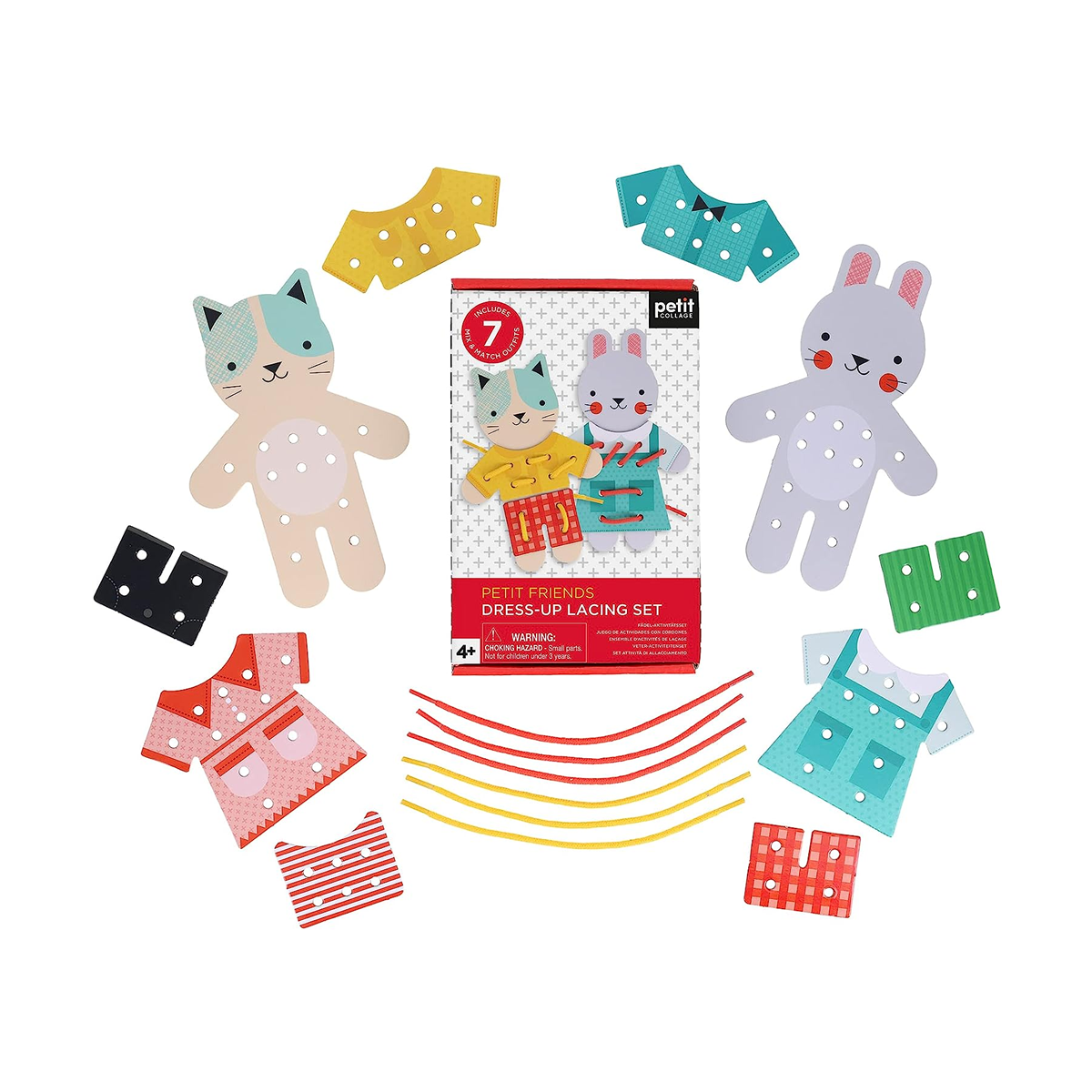 Joc de indemanare prin snuruire - Dress-Up Petit Friends - Petit Collage