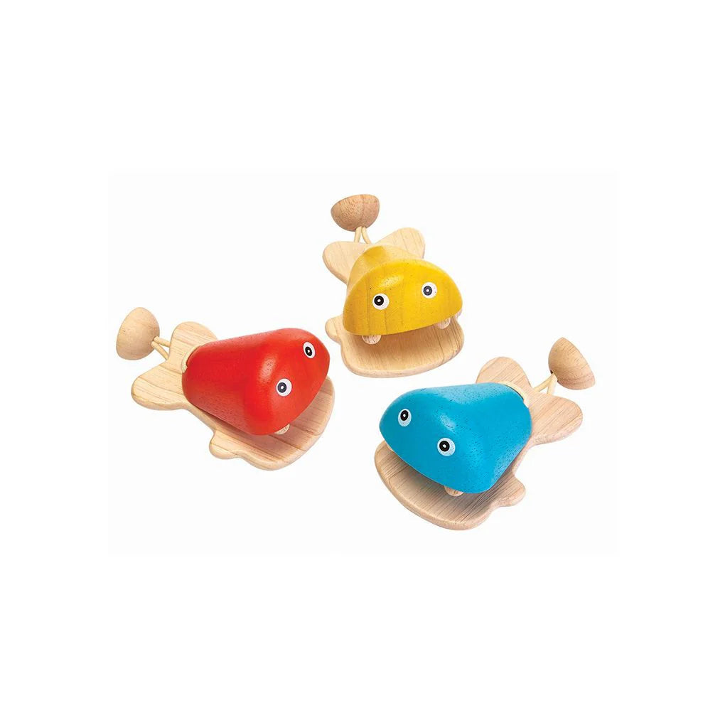 Castanieta din lemn - Pestisor galben - Plan Toys
