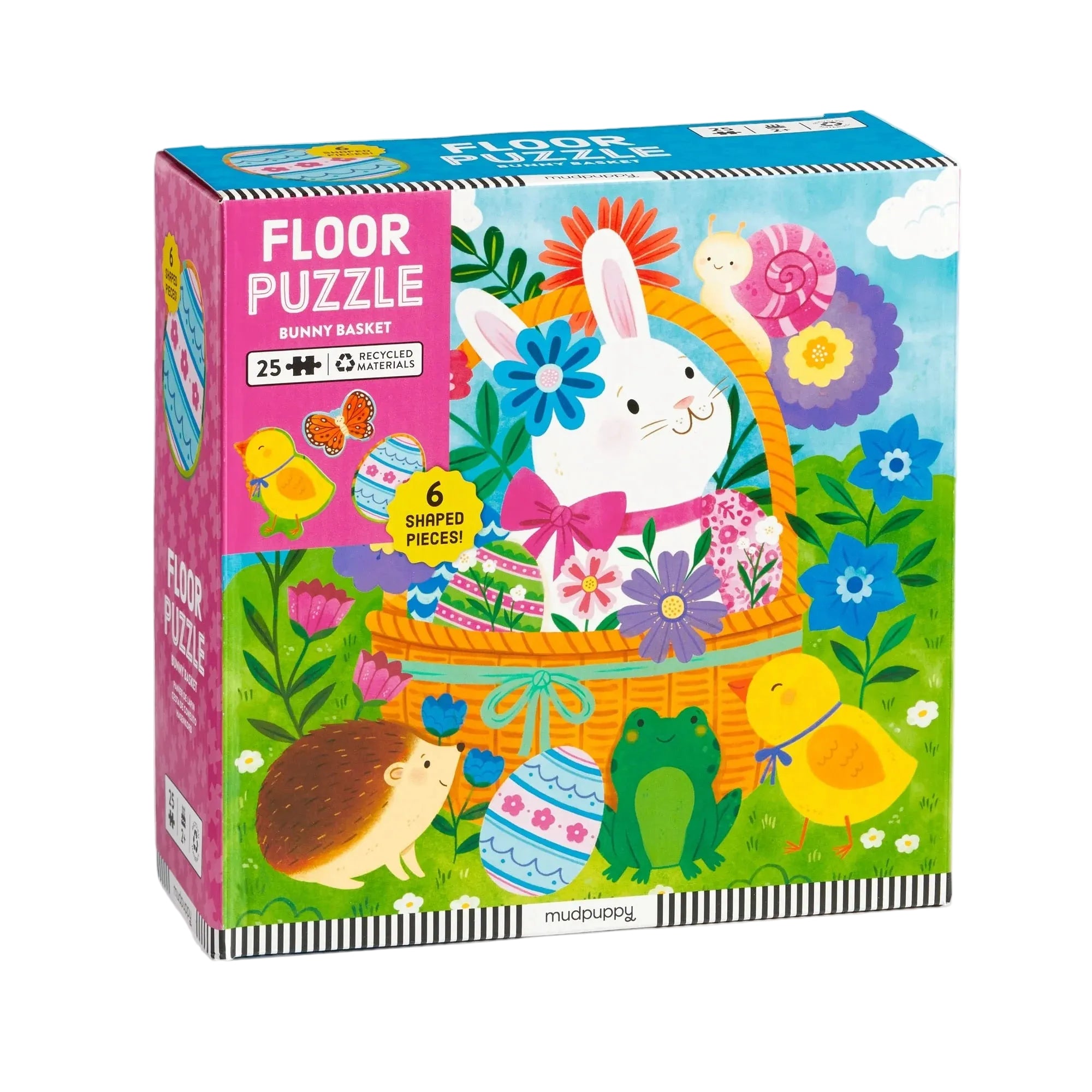 Puzzle de podea, 25 piese cu forme speciale - Bunny Basket - Mudpuppy