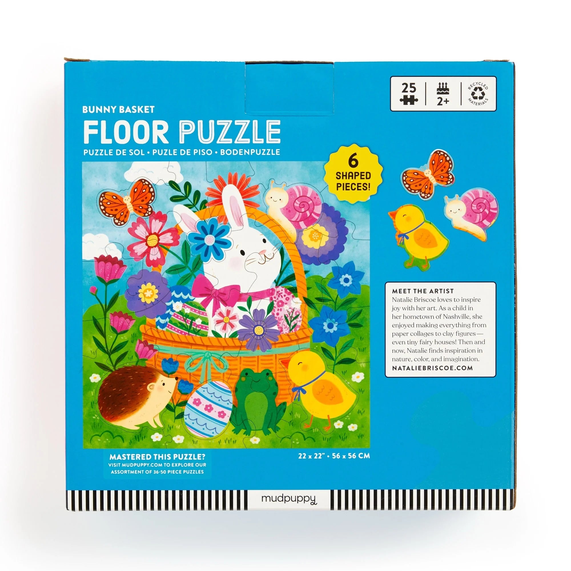 Puzzle de podea, 25 piese cu forme speciale - Bunny Basket - Mudpuppy