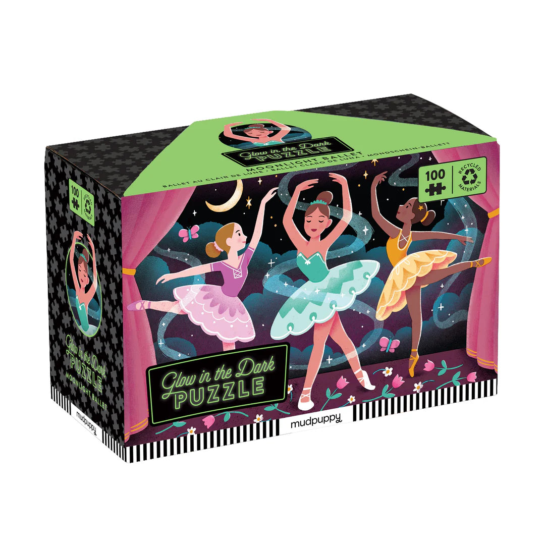 Puzzle fosforescent, 100 piese - Moonlight Ballet, Glow in the Dark - Mudpuppy