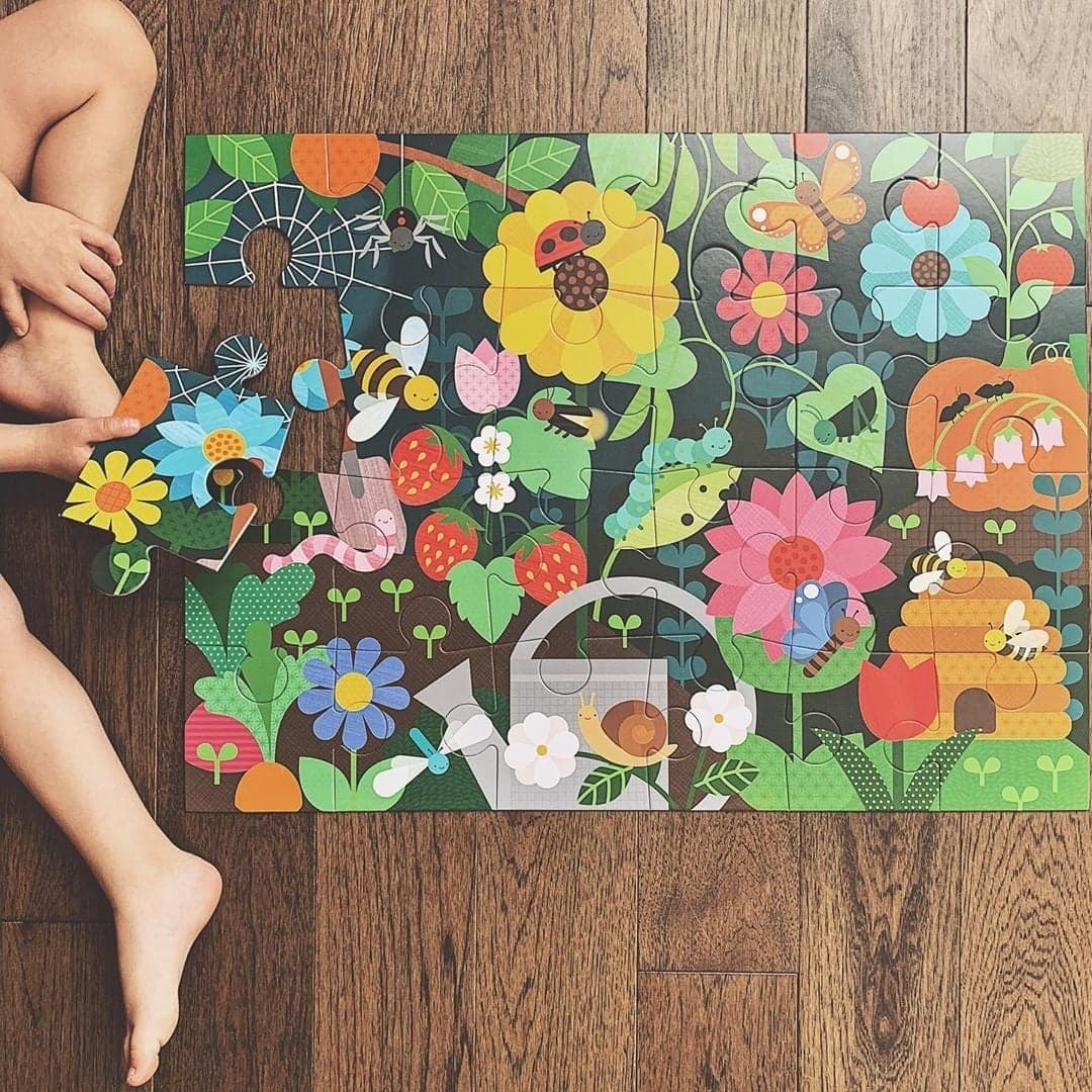 Puzzle de podea, 24 piese - Gradina - Petit Collage