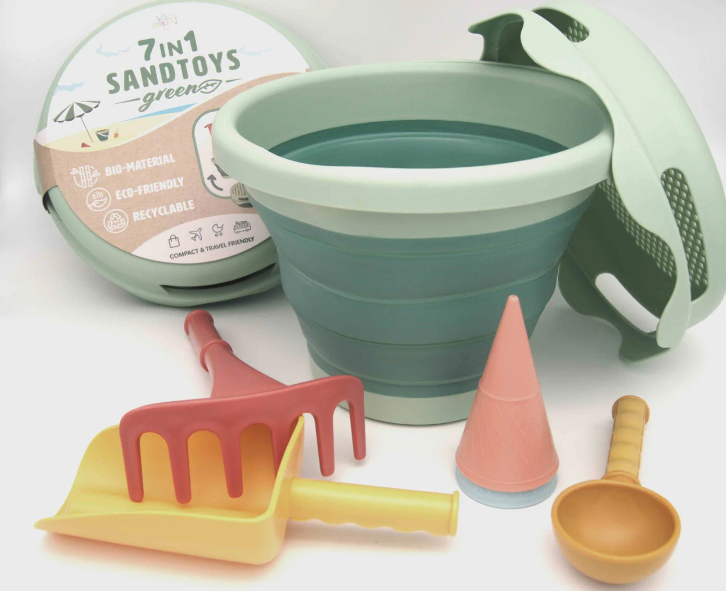 Set pliabil cu jucarii de plaja, 7 piese - BIOplastic - compacToys