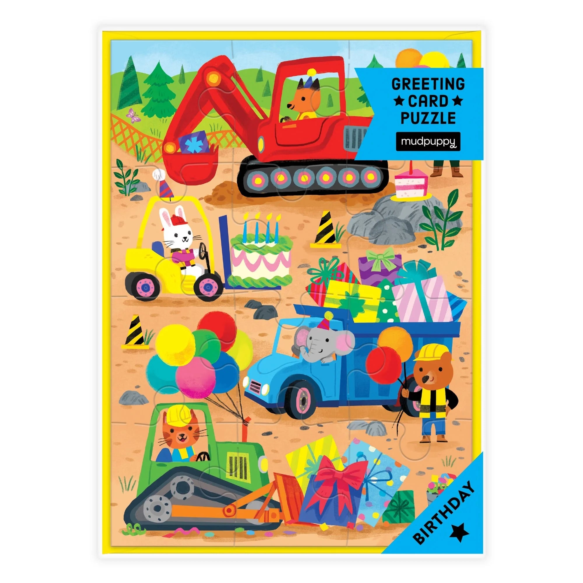 Puzzle felicitare - Construction Site Birthday - Mudpuppy