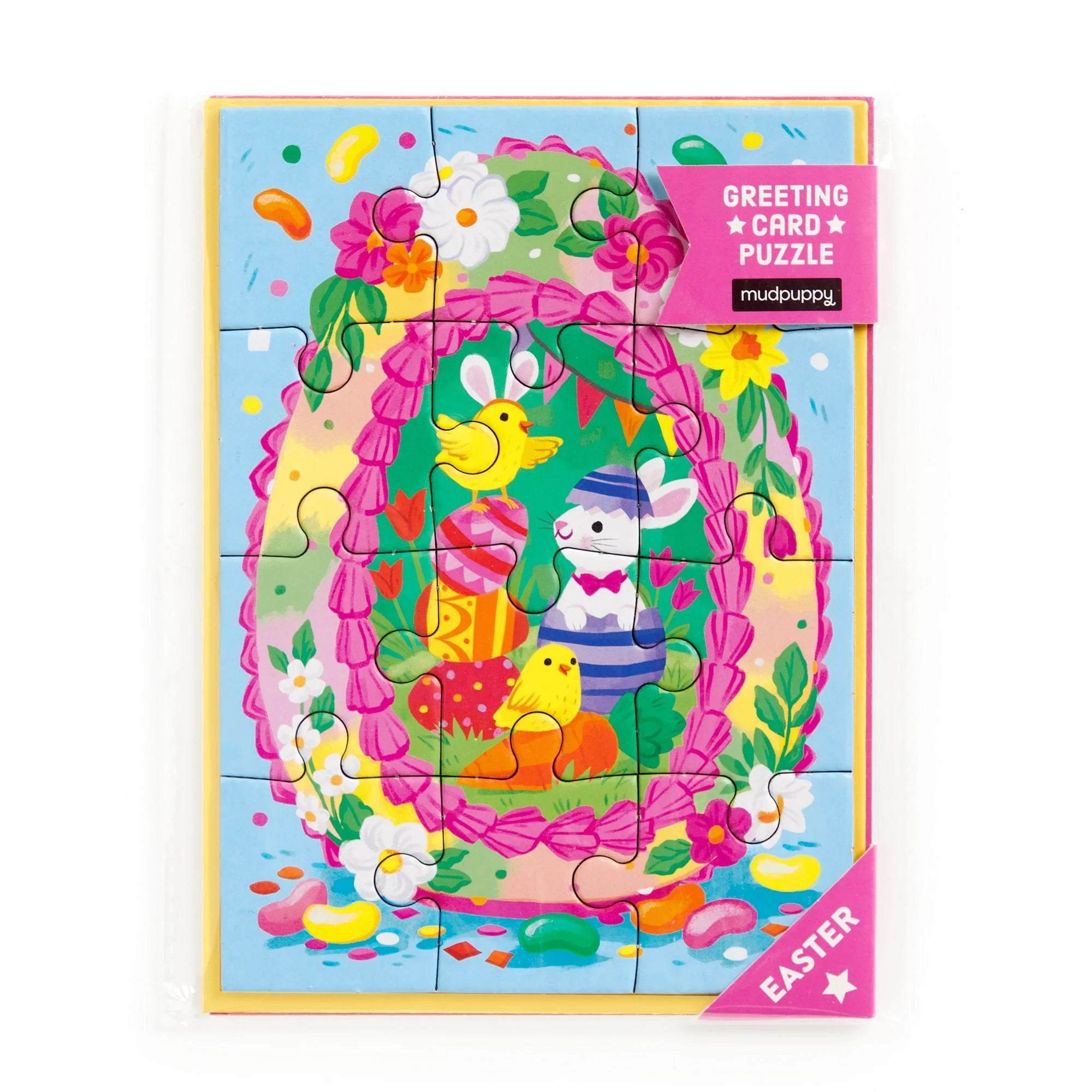 Puzzle felicitare - Egg-cellent Easter - Mudpuppy