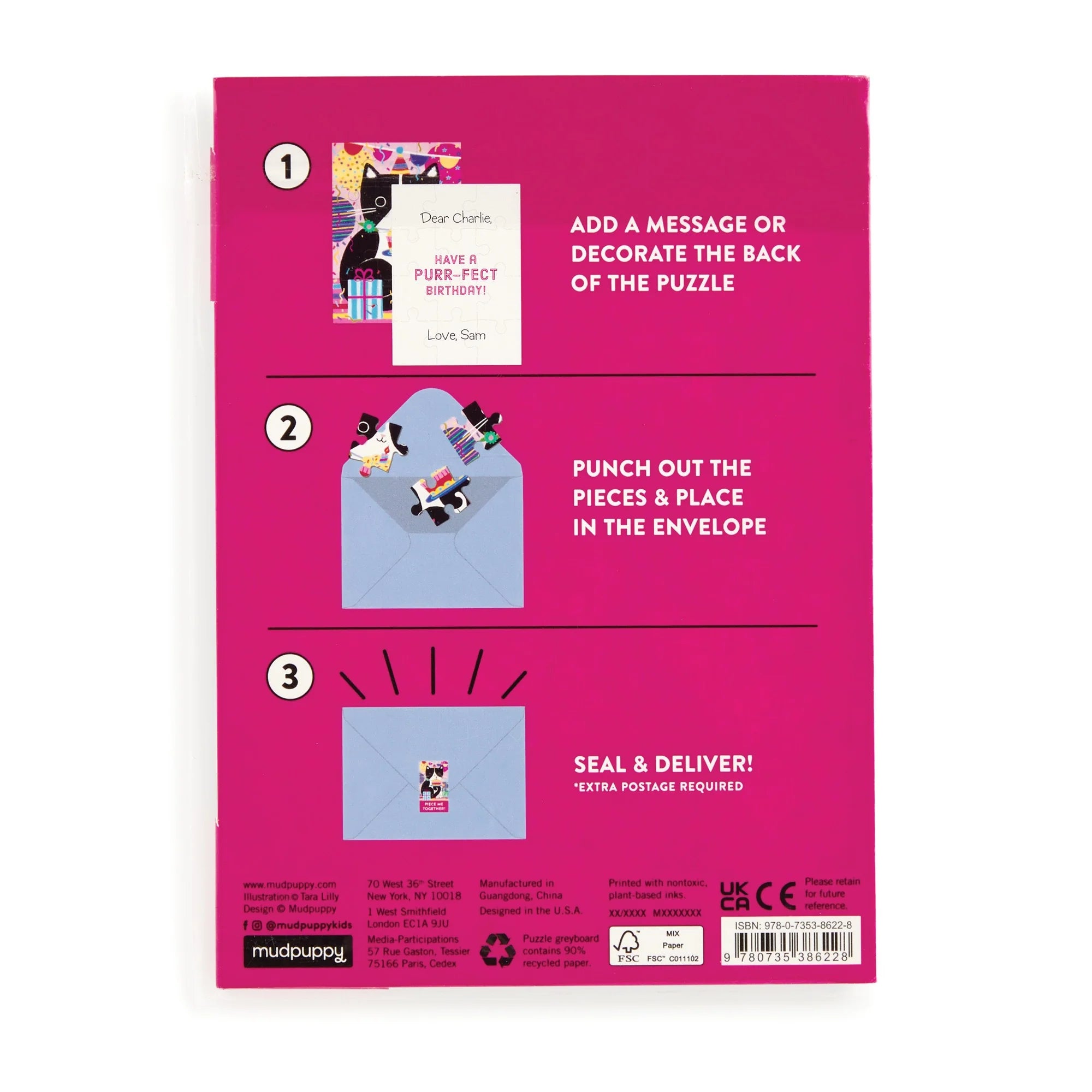 Puzzle felicitare - Purr-fect Cat Birthday - Mudpuppy