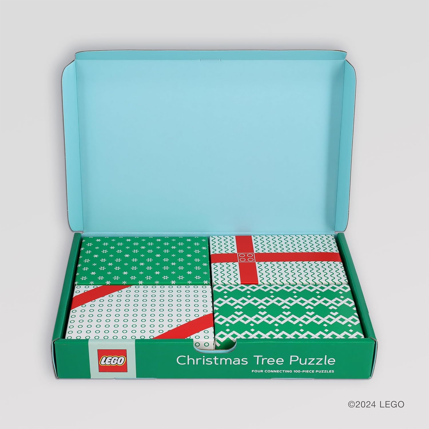 Puzzle colaborativ, 4 x 100 piese - Christmas Tree - LEGO