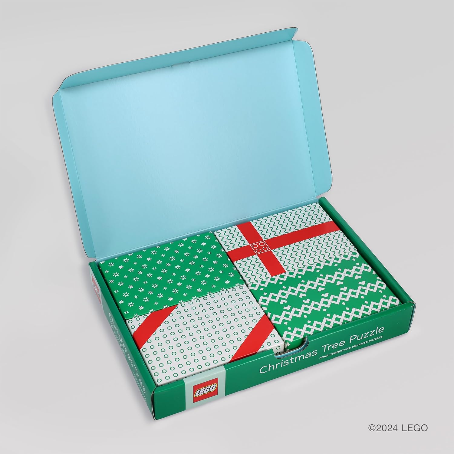 Puzzle colaborativ, 4 x 100 piese - Christmas Tree - LEGO