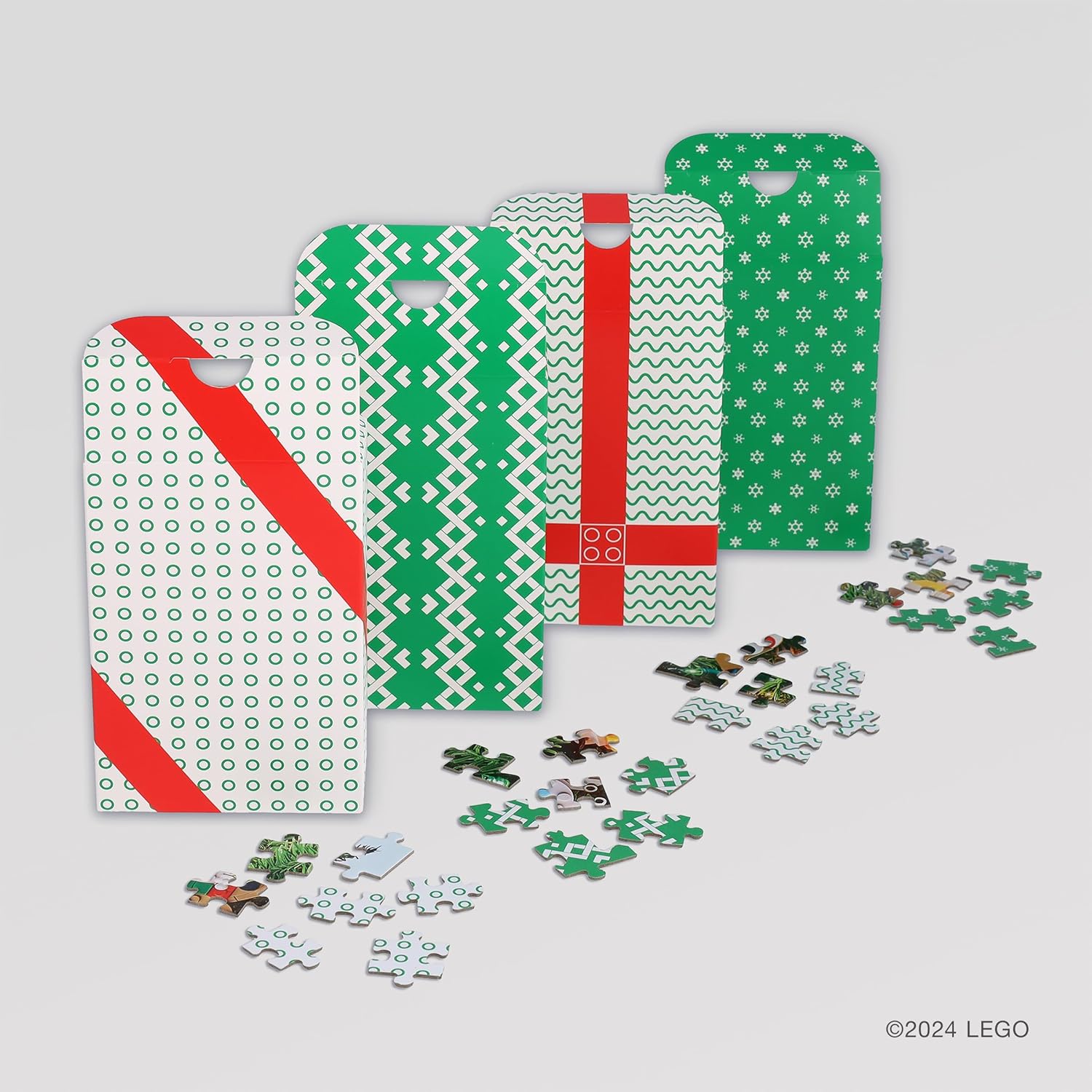 Puzzle colaborativ, 4 x 100 piese - Christmas Tree - LEGO