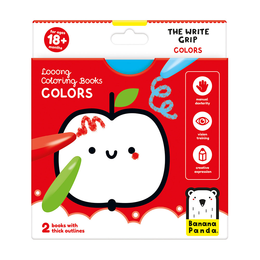 Carti luuungi pentru colorat, 2 buc - The Write Grip - Banana Panda