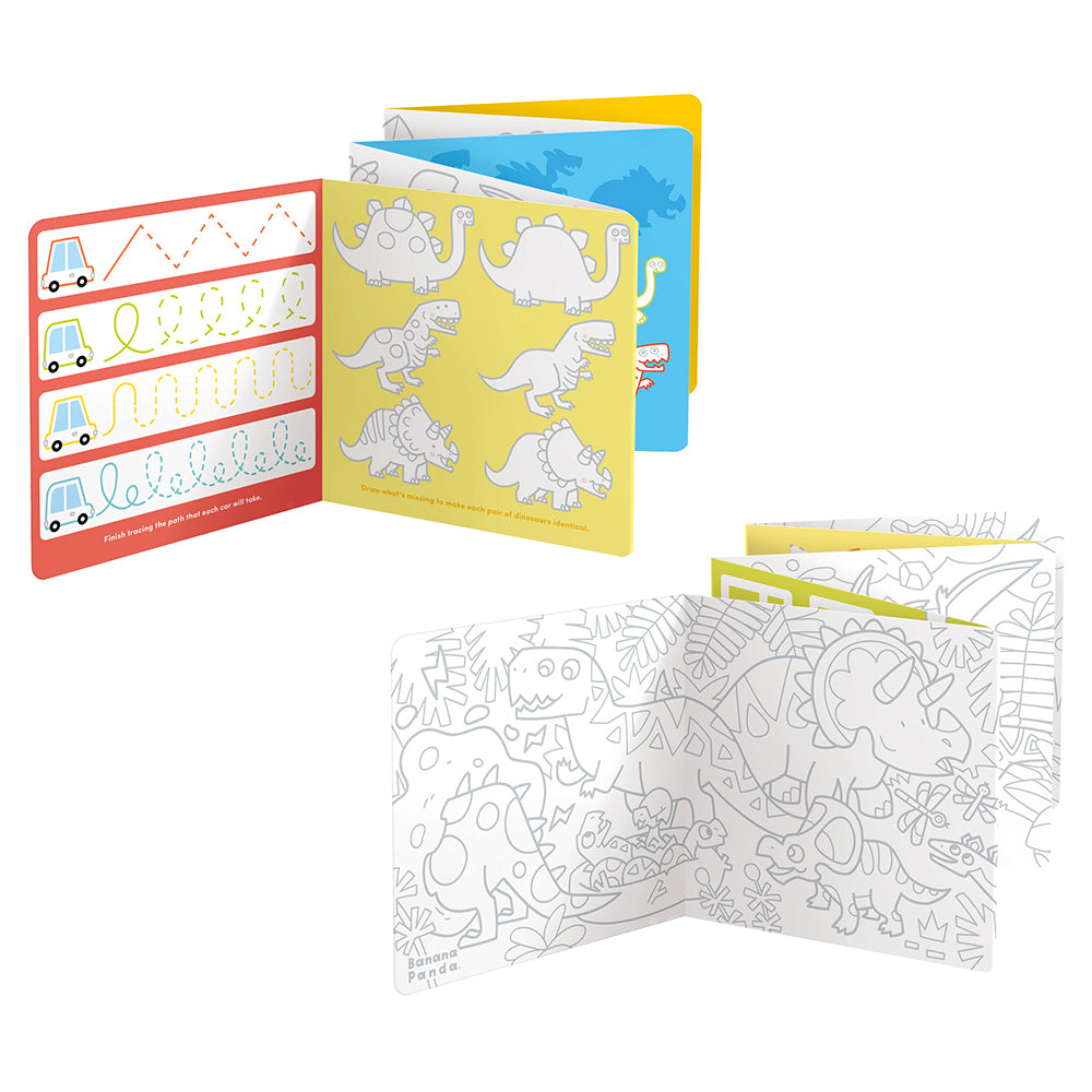 Carti luuungi pentru colorat, 2 buc - I Love Coloring Dinosaurs - Banana Panda