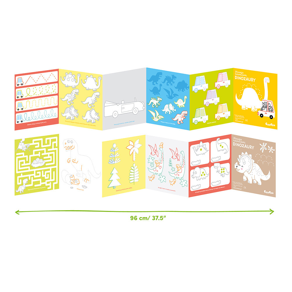 Carti luuungi pentru colorat, 2 buc - I Love Coloring Dinosaurs - Banana Panda