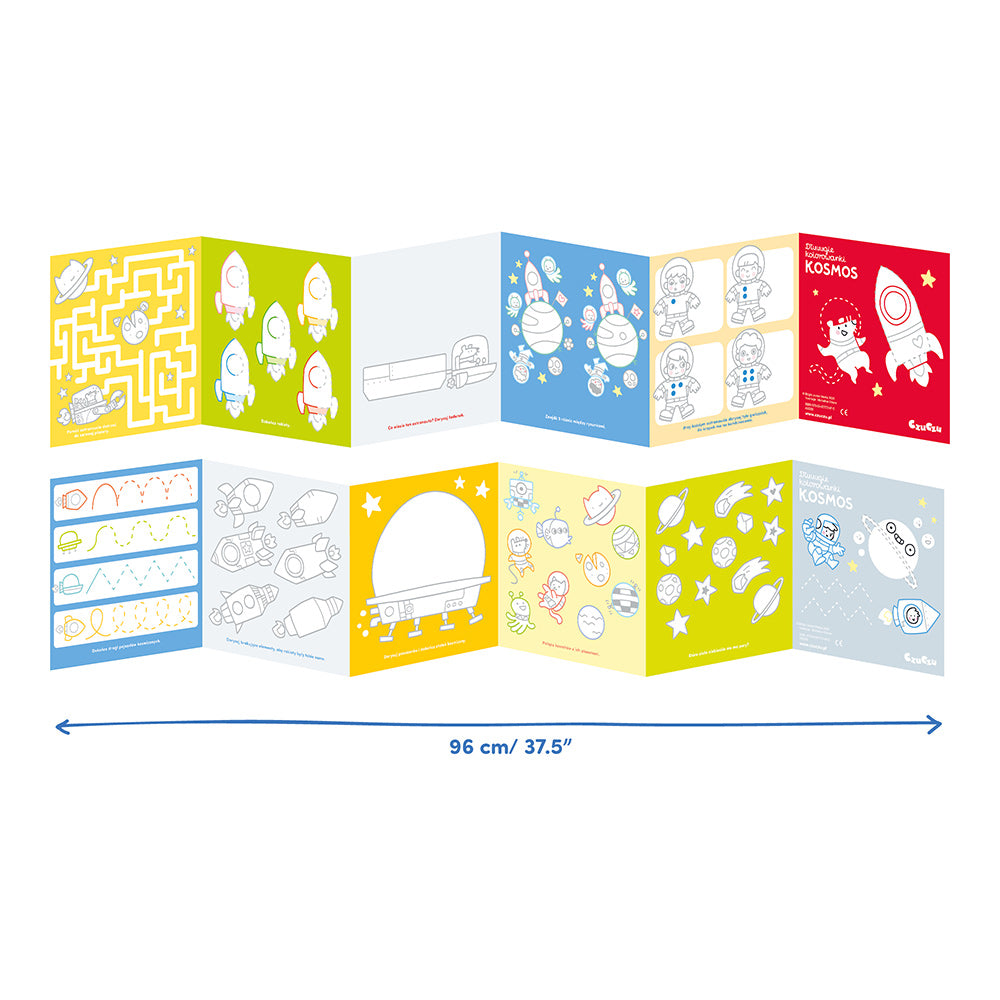 Carti luuungi pentru colorat, 2 buc - I Love Coloring Space - Banana Panda