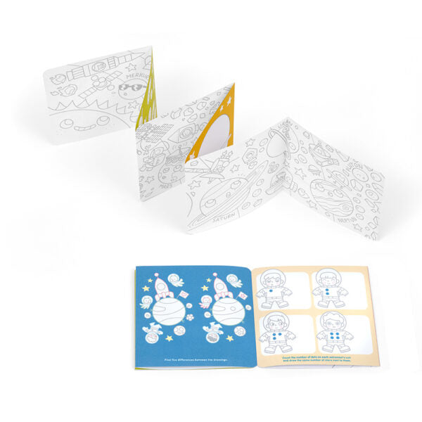 Carti luuungi pentru colorat, 2 buc - I Love Coloring Space - Banana Panda