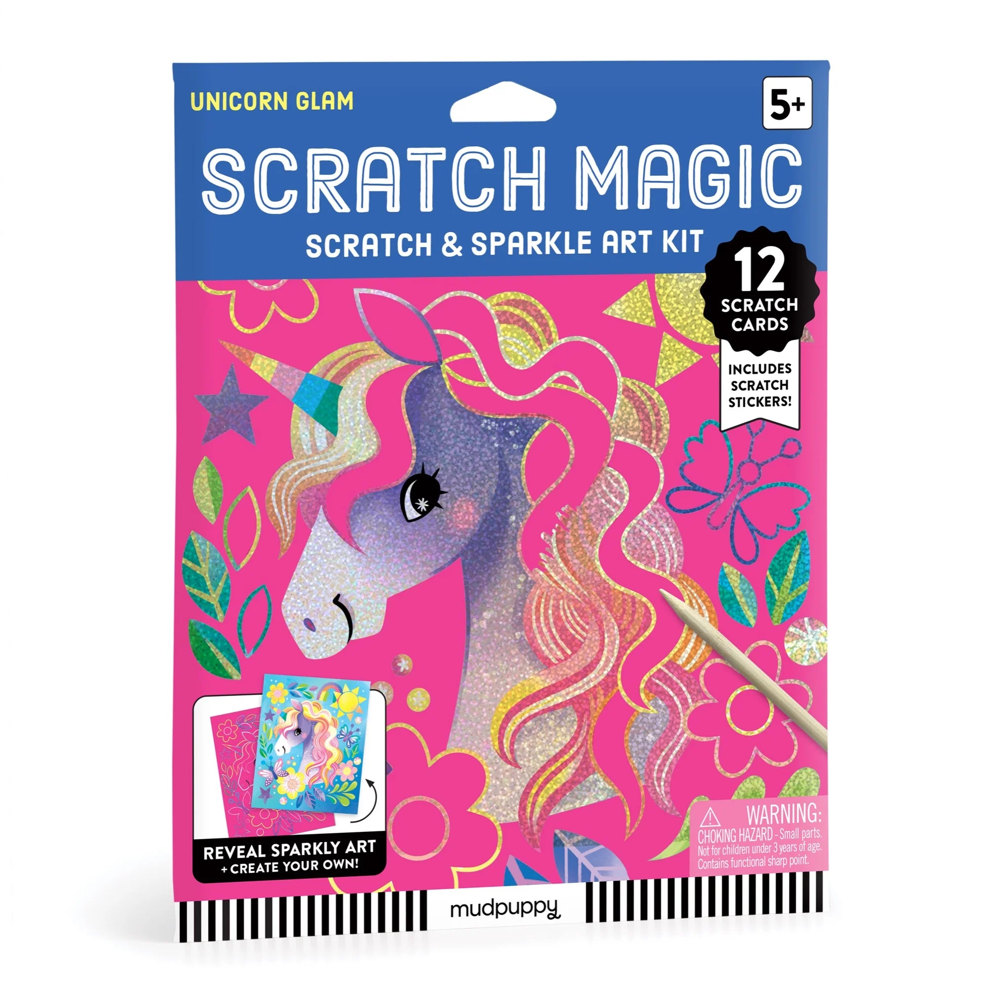 Set creativ de razuit, Scratch Magic - Unicorn Glam - Mudpuppy