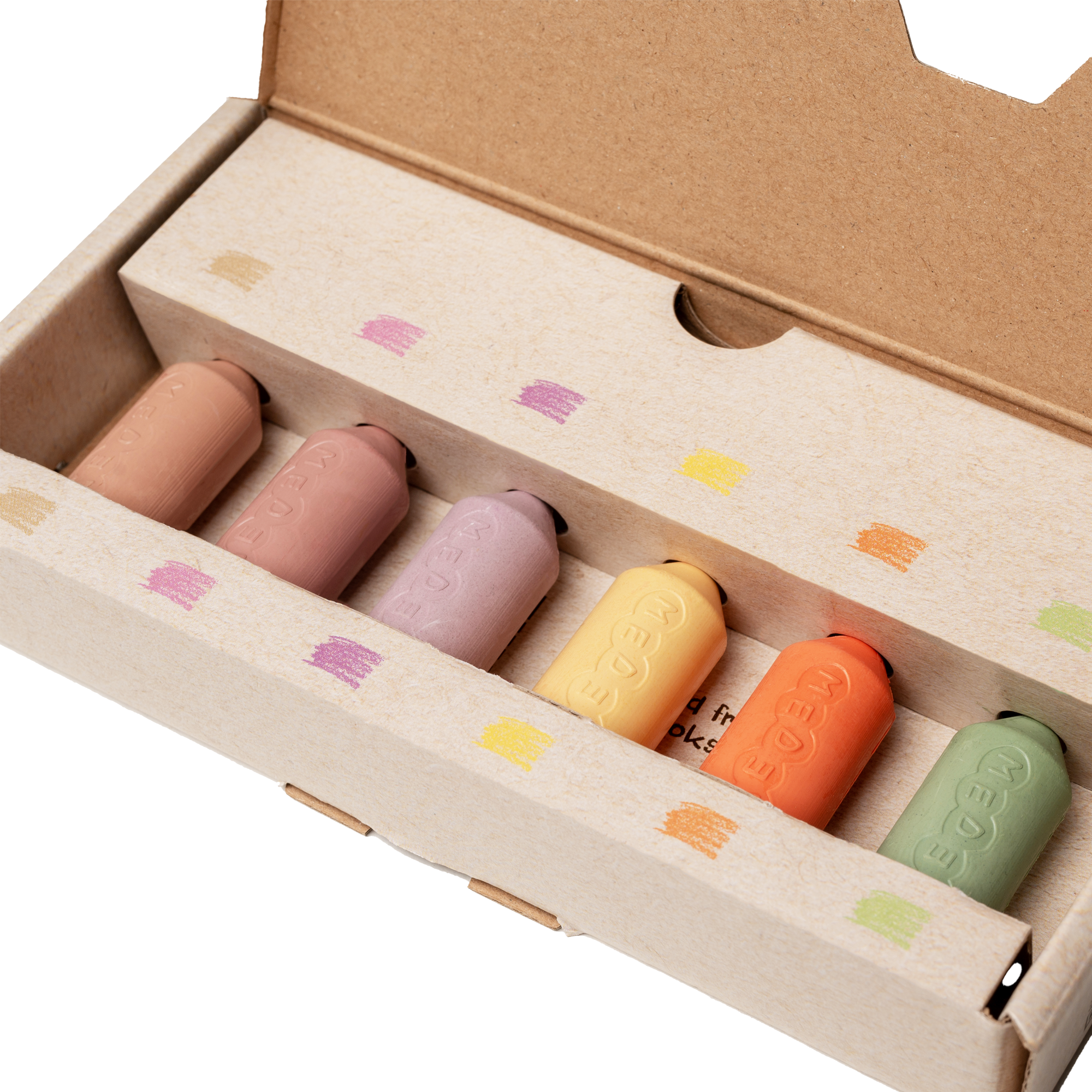 Creioane groase din ceara de albine, 6 culori – Junior Pastel - Medenka