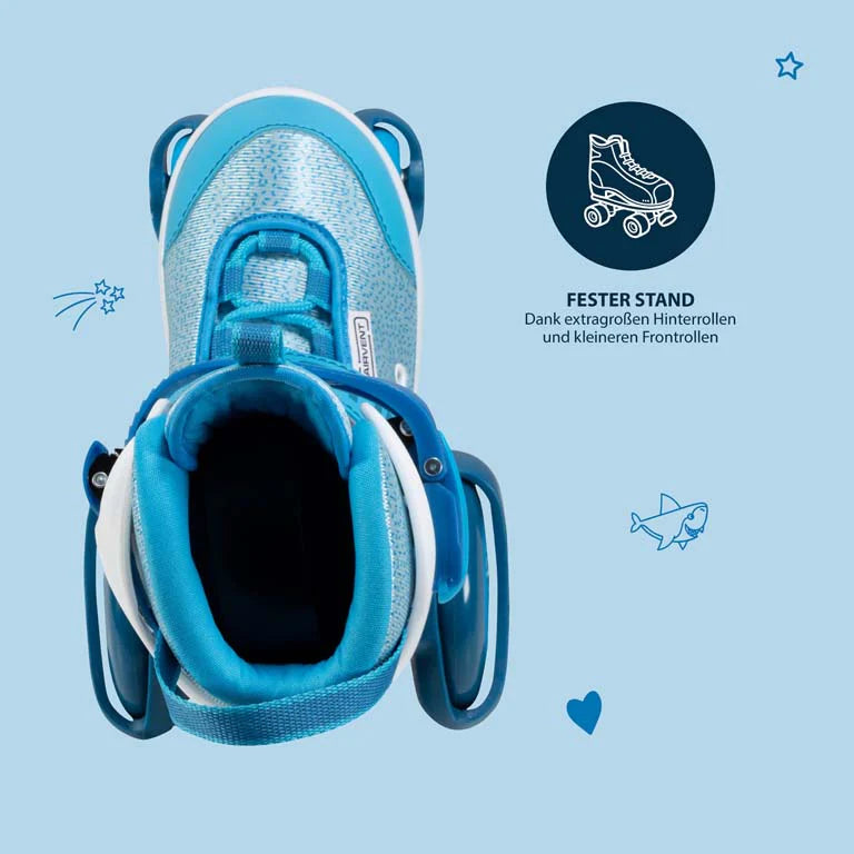 Patine cu rotile, marime reglabila 26 >> 29 - Cyan - HUDORA